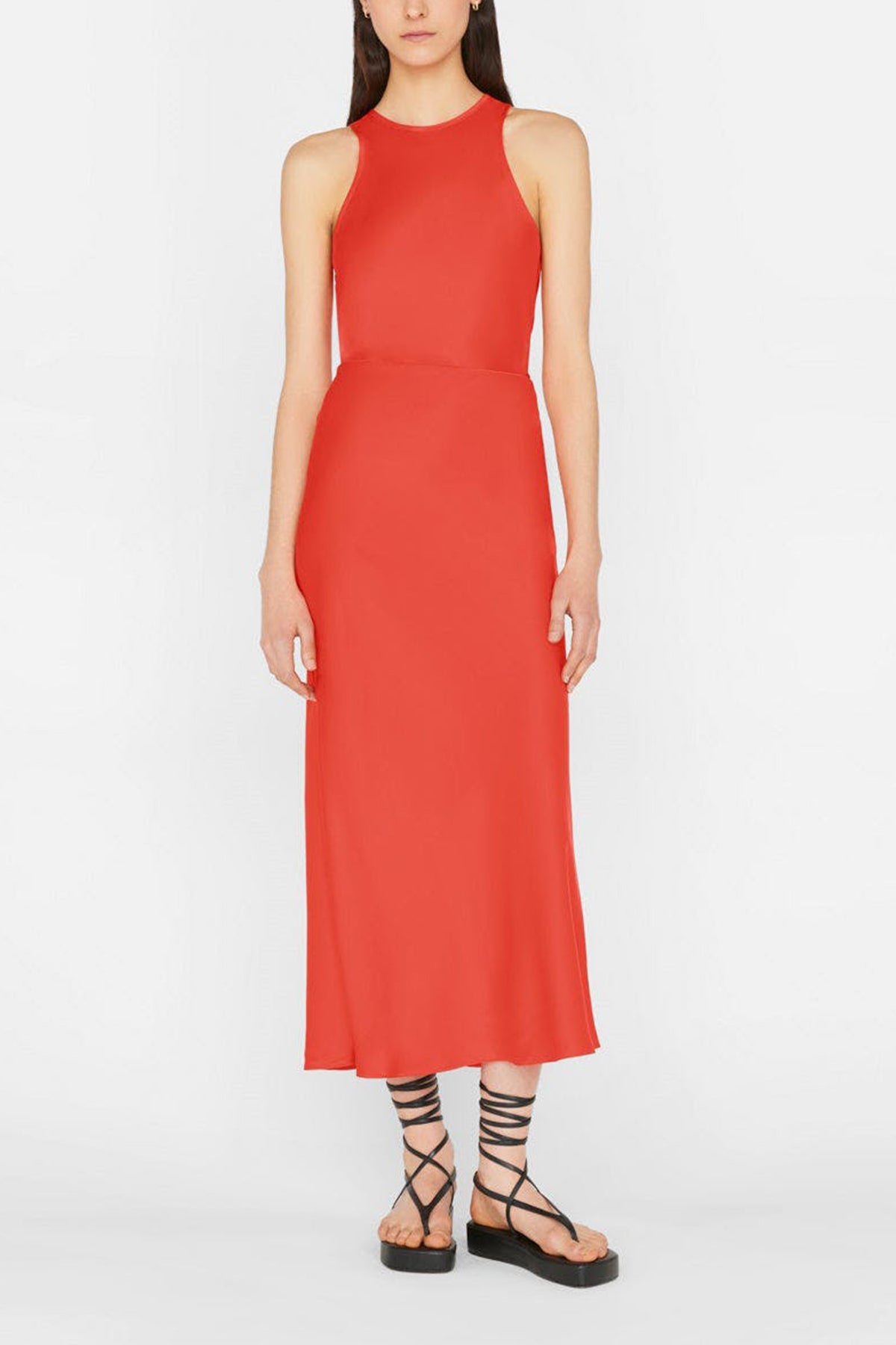 Bias Racer Tank in Red Orange - shop-olivia.com