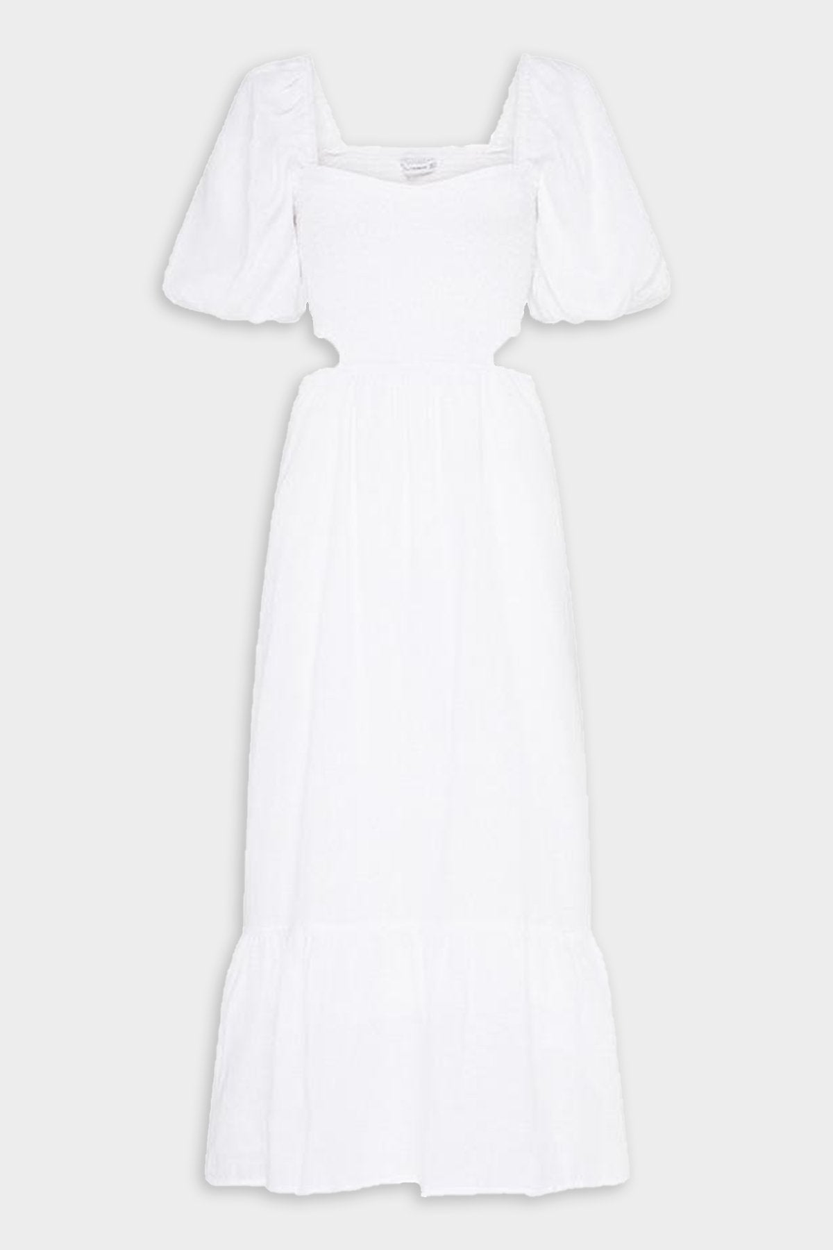 Bloom Midi Dress in Plain White - shop-olivia.com