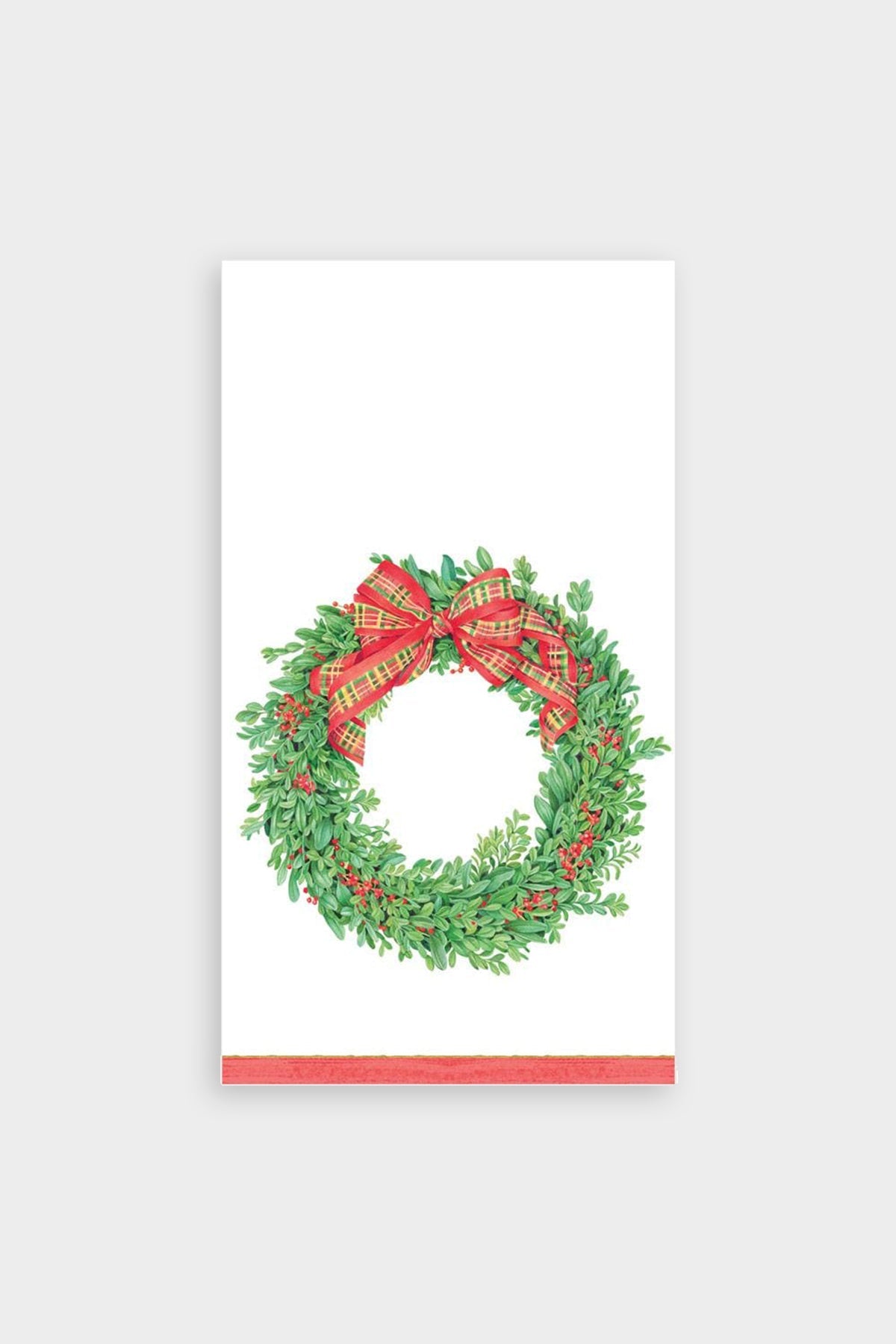 Boxwood and Berries Wreath Paper Guest Towel Napkins - shop-olivia.com