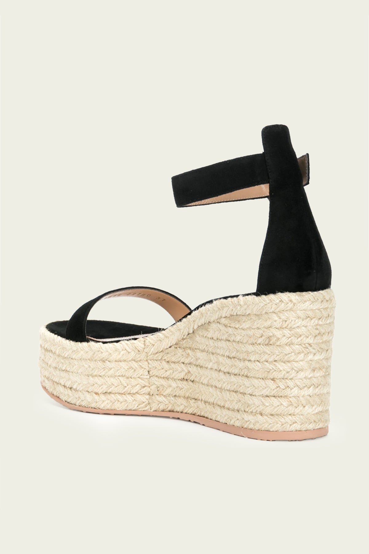Braided Suede Platform Sandals in Black Natural - shop-olivia.com