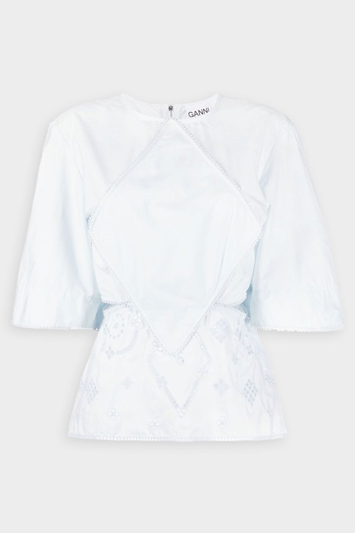 Broderie Anglaise Blouse in Illusion Blue - shop-olivia.com
