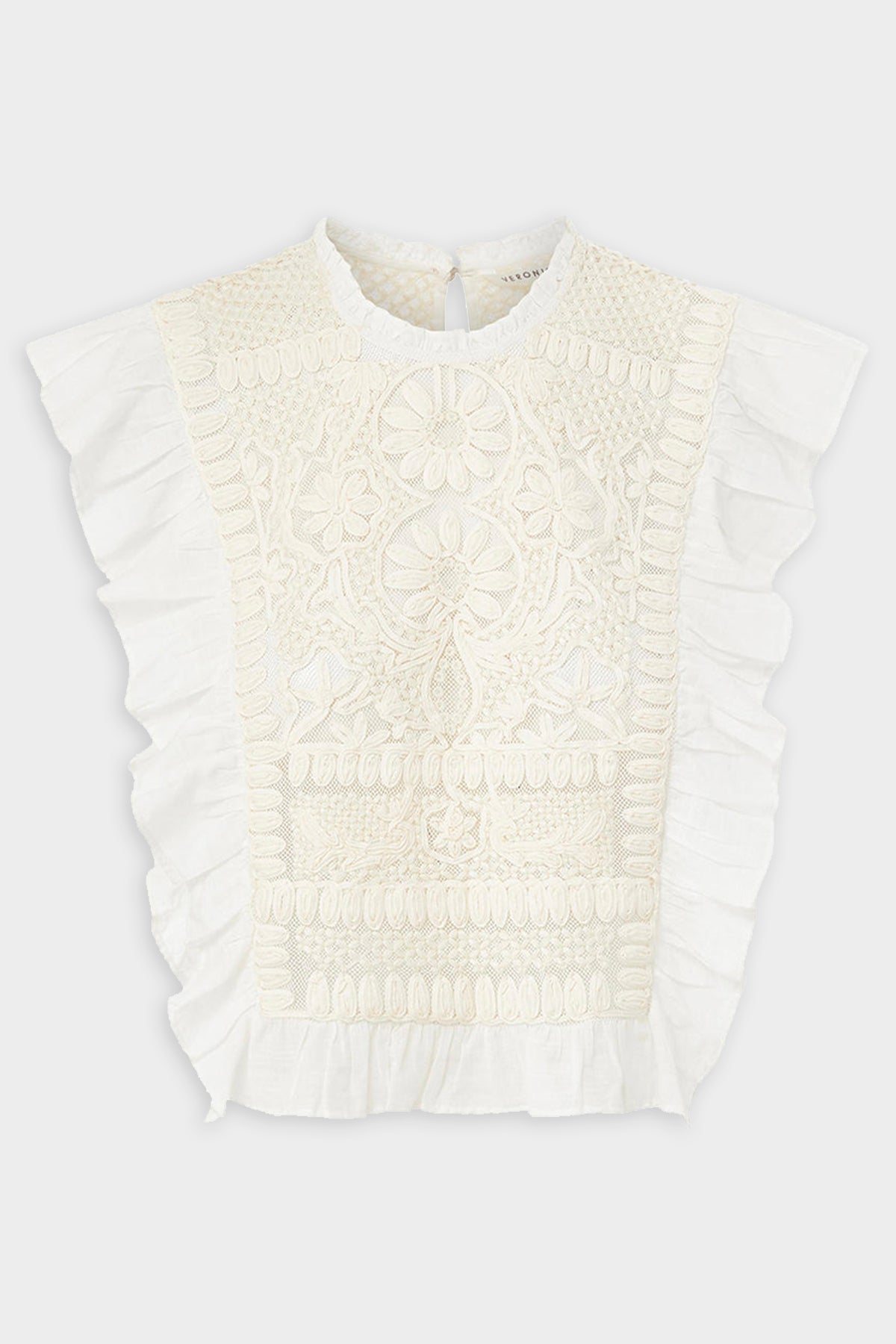 Capriana Embroidered Top in Off White - shop-olivia.com