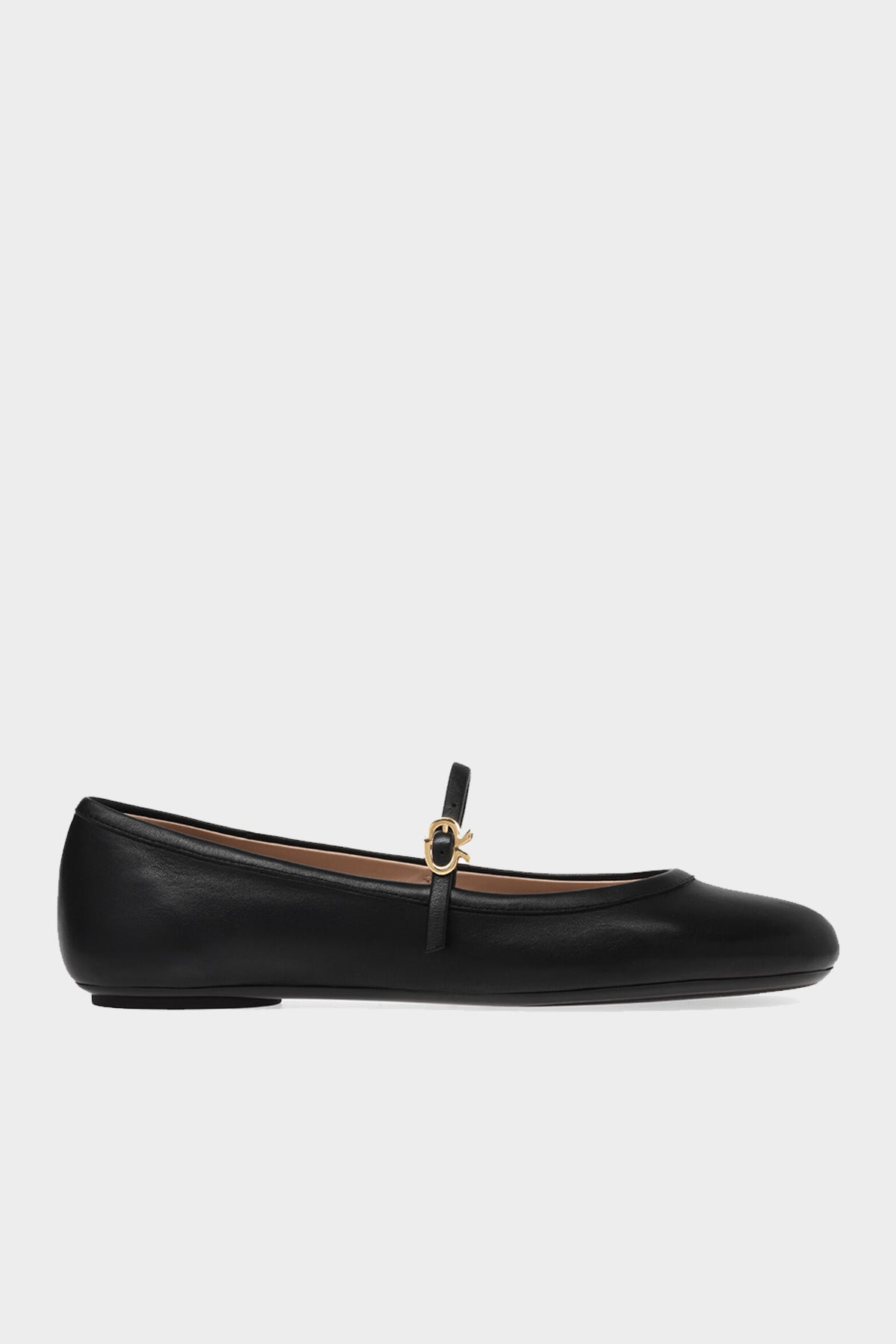 Carla Leather Ballerina Flats in Black - shop-olivia.com