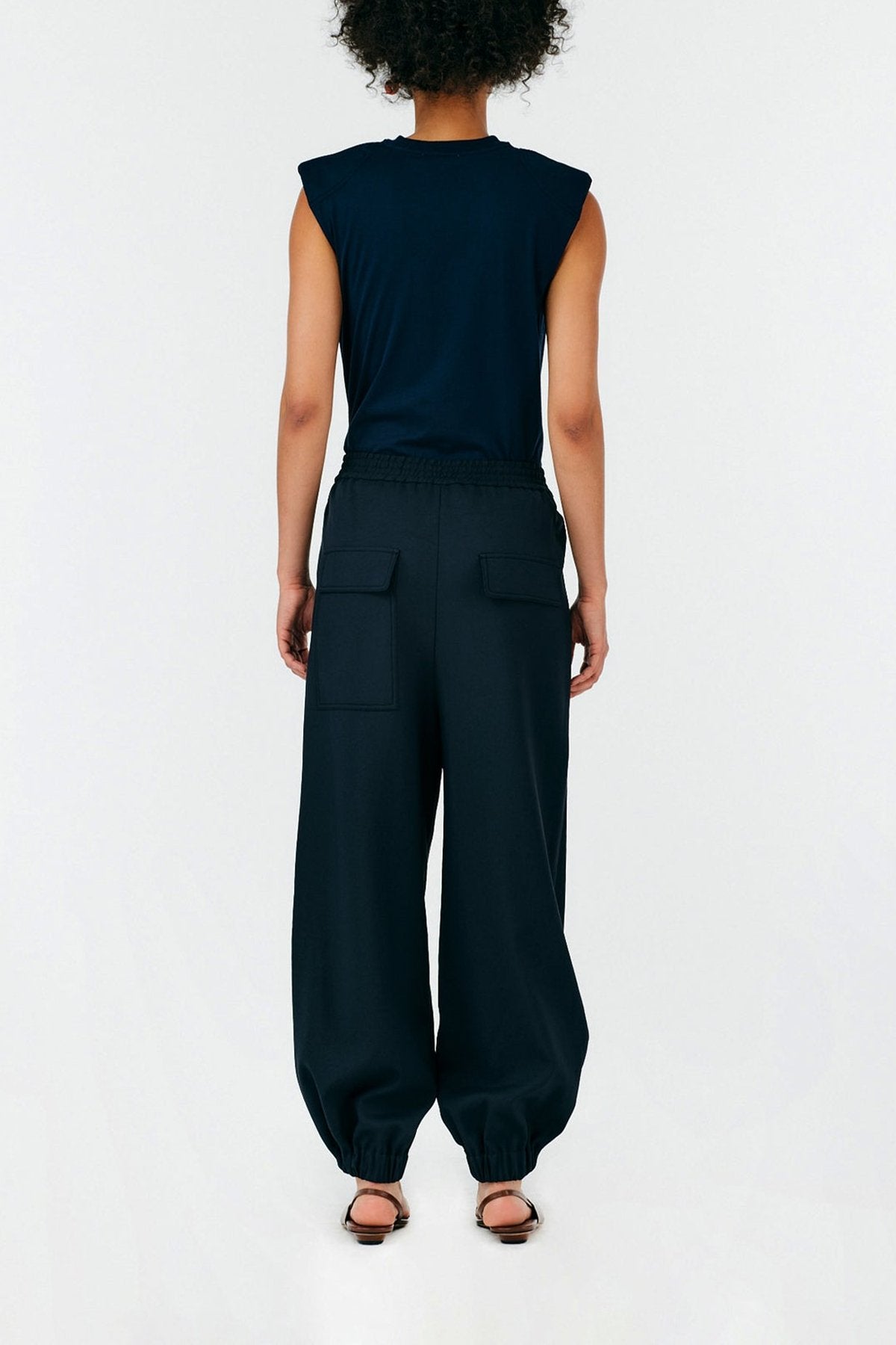 Chalky Drape Plashet Jogger in Black - shop-olivia.com