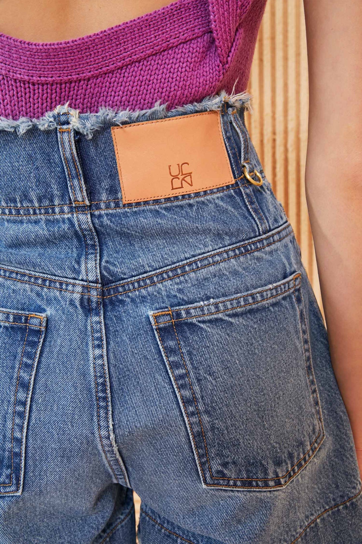 Charlotte High-Rise Denim Shorts in Danube - shop-olivia.com