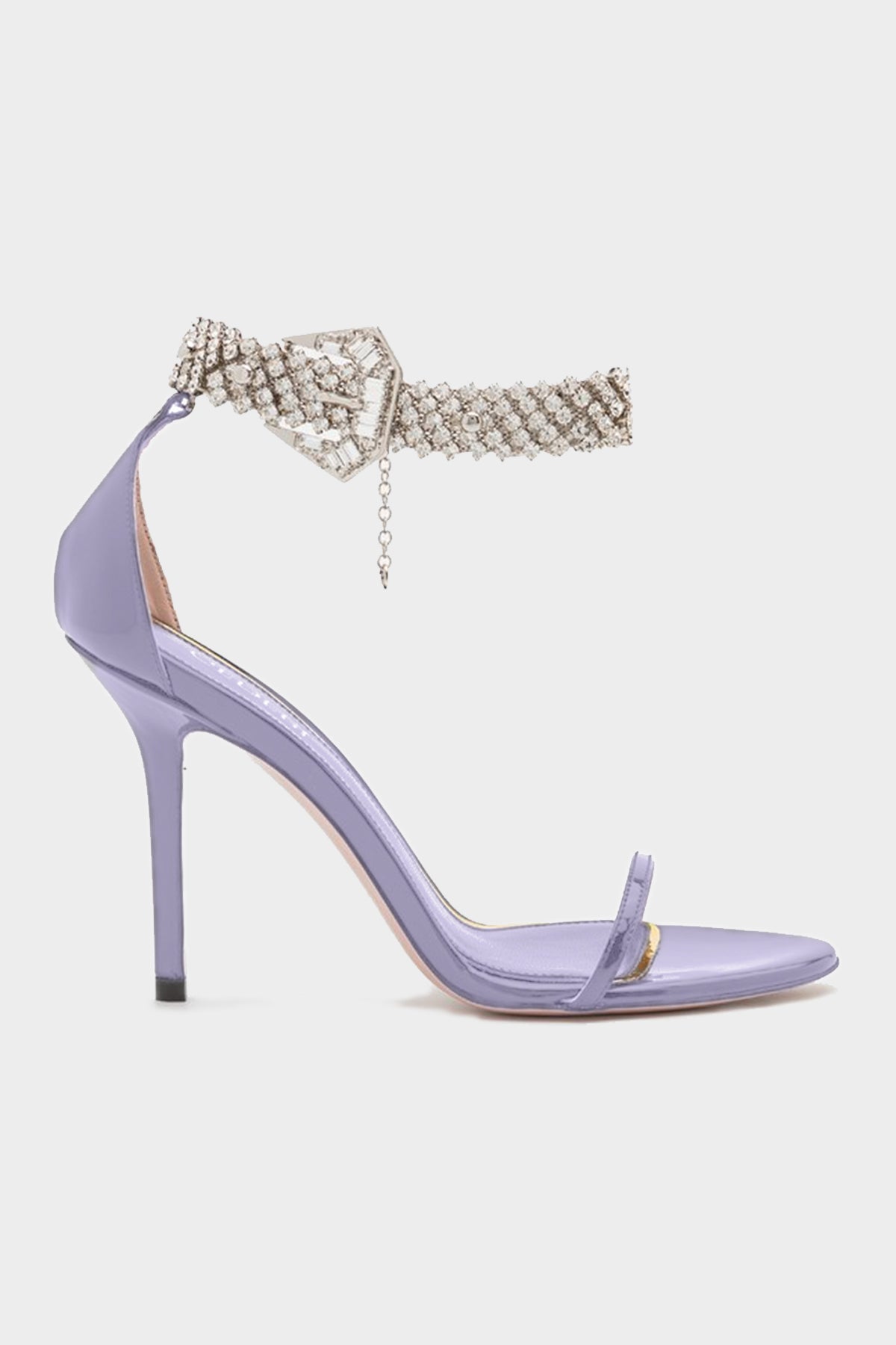 Chiara Ankle-Strap Leather Pump 100 in Lillac - shop-olivia.com