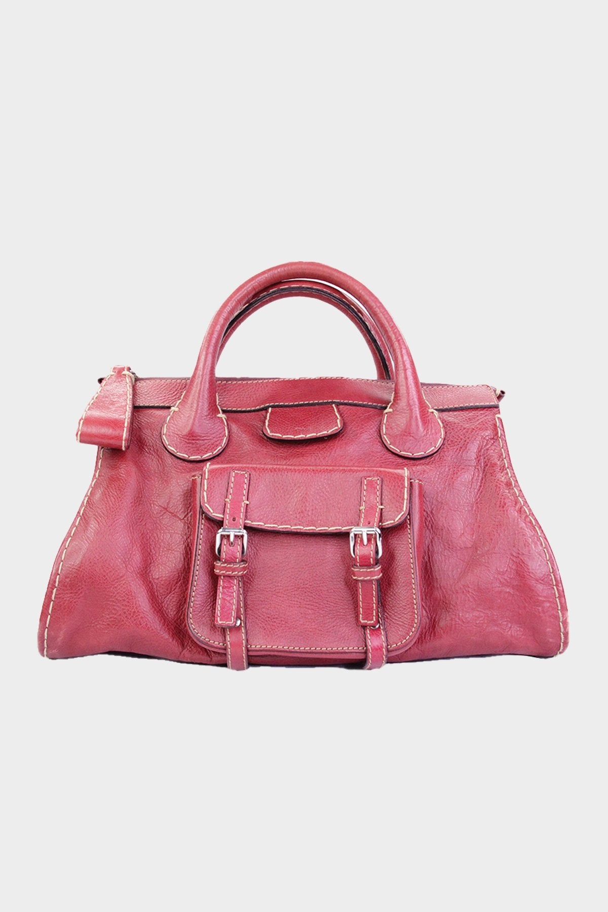 Chloe Red Leather Handbag - shop-olivia.com