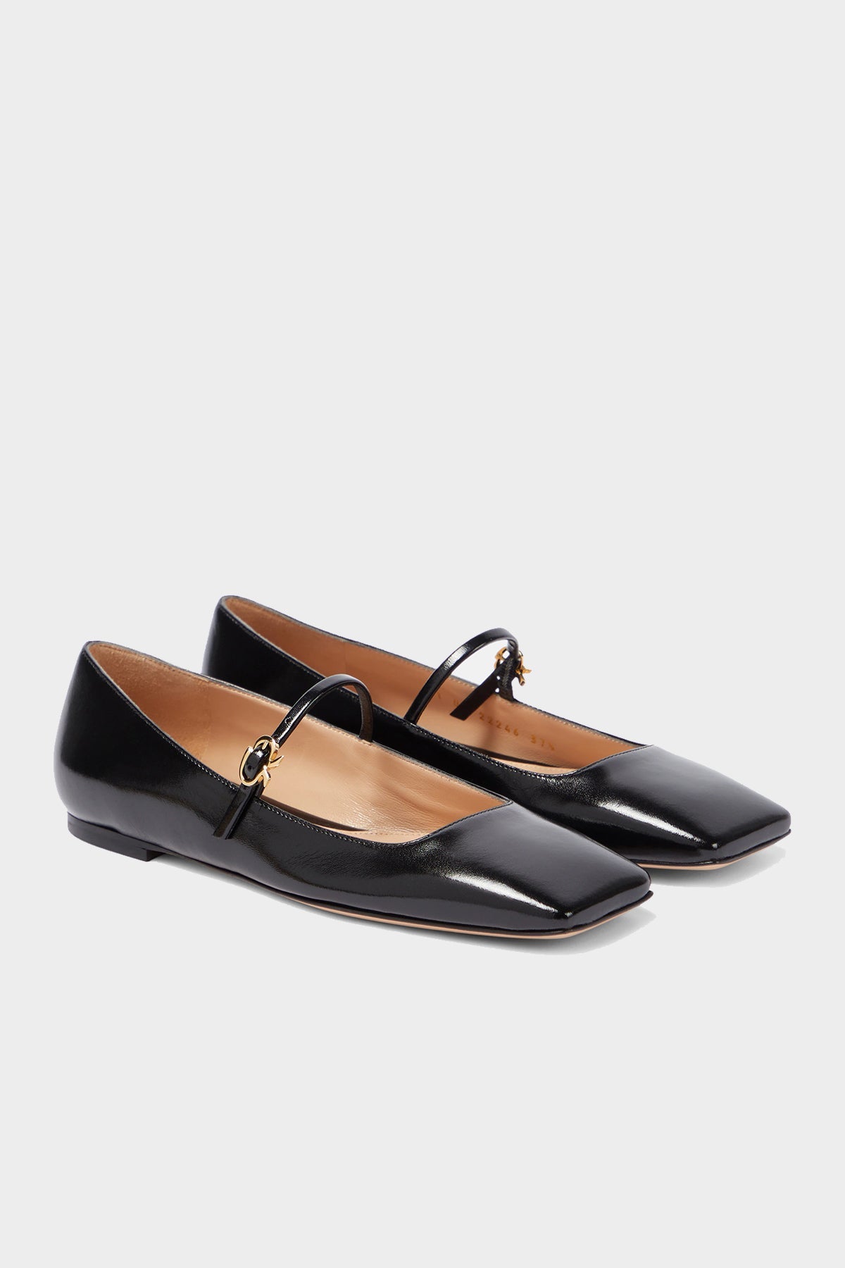 Christina Patent Leather Ballerina Flats in Black - shop-olivia.com