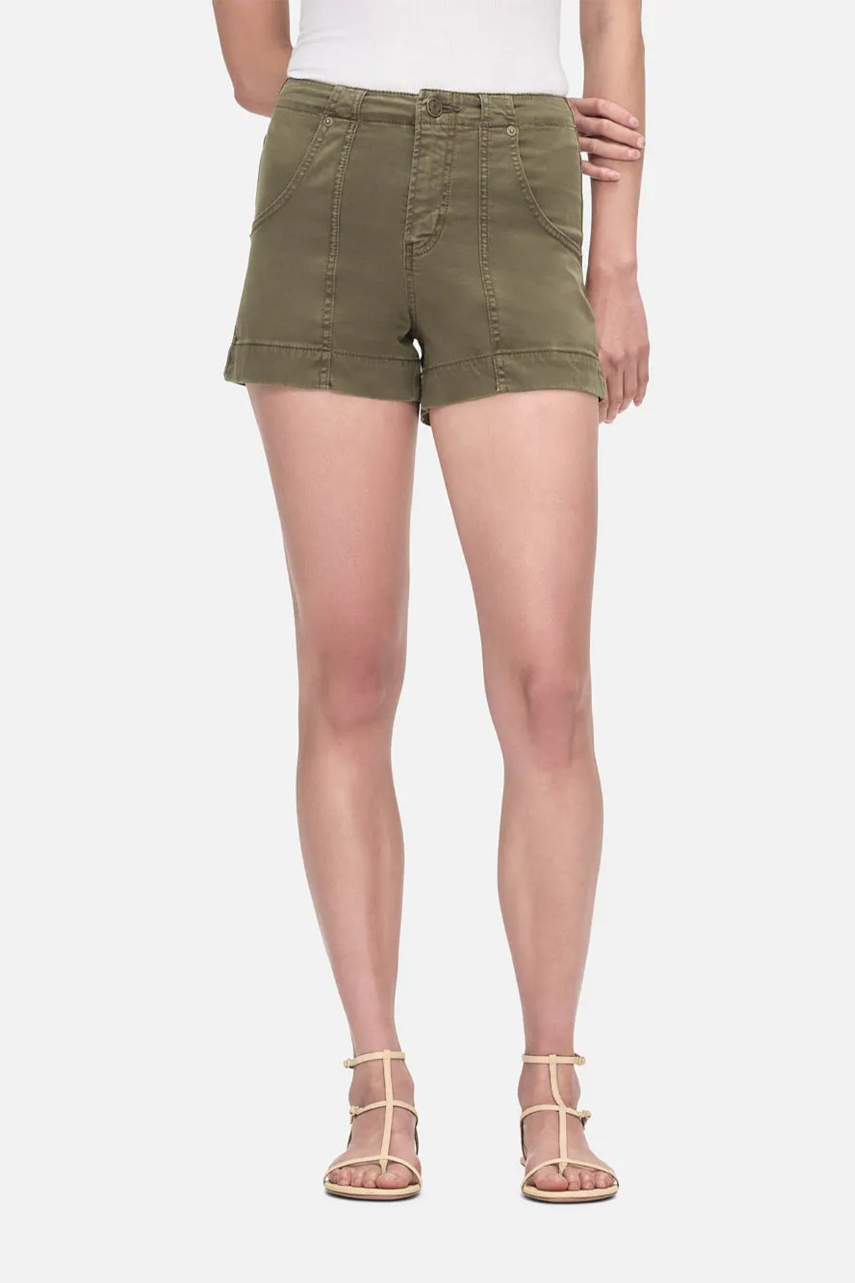 Clean Utility Short in Washed Winter Moss - shop-olivia.com