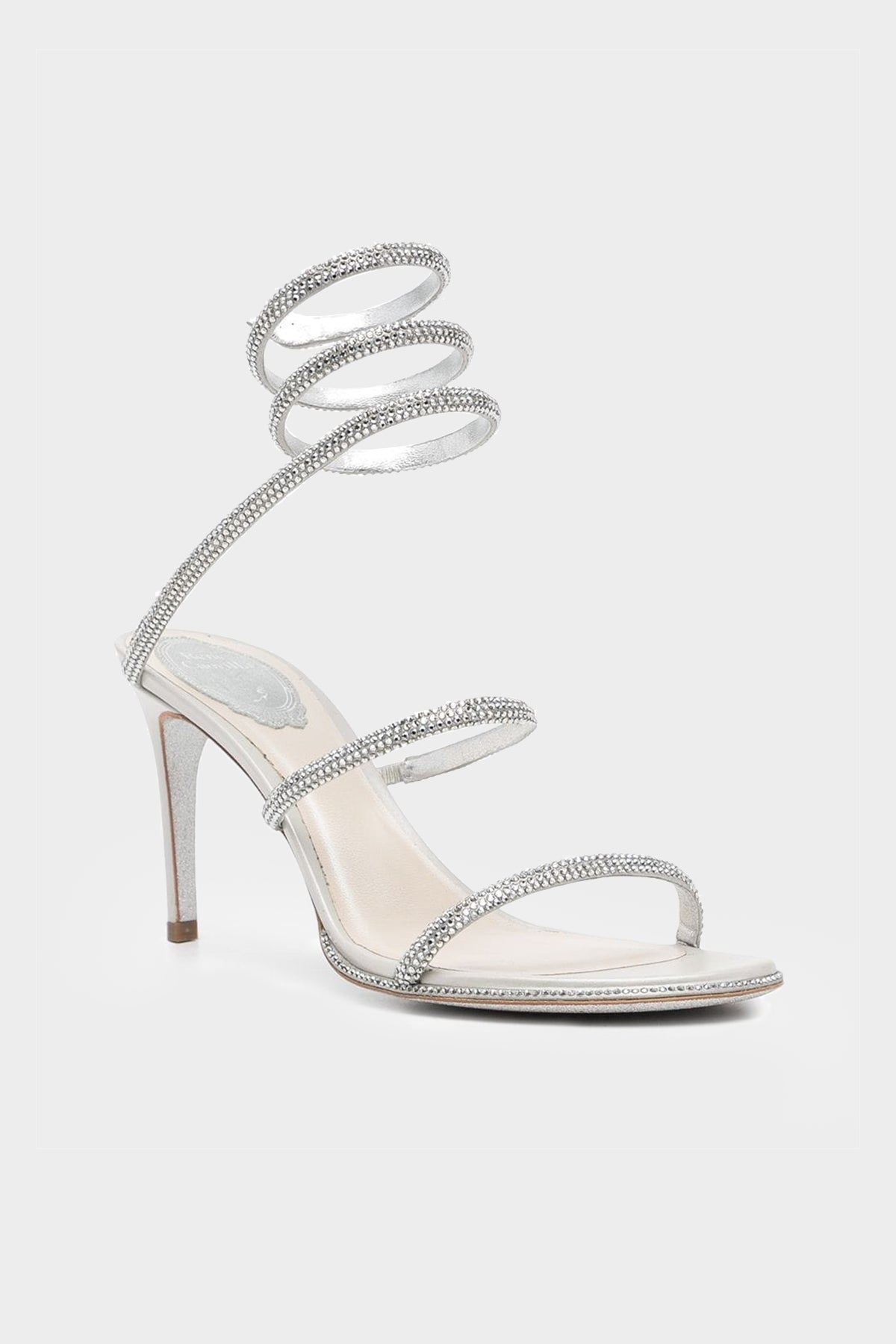Cleo Crystal 80 Wrap Sandals in Silver - shop-olivia.com