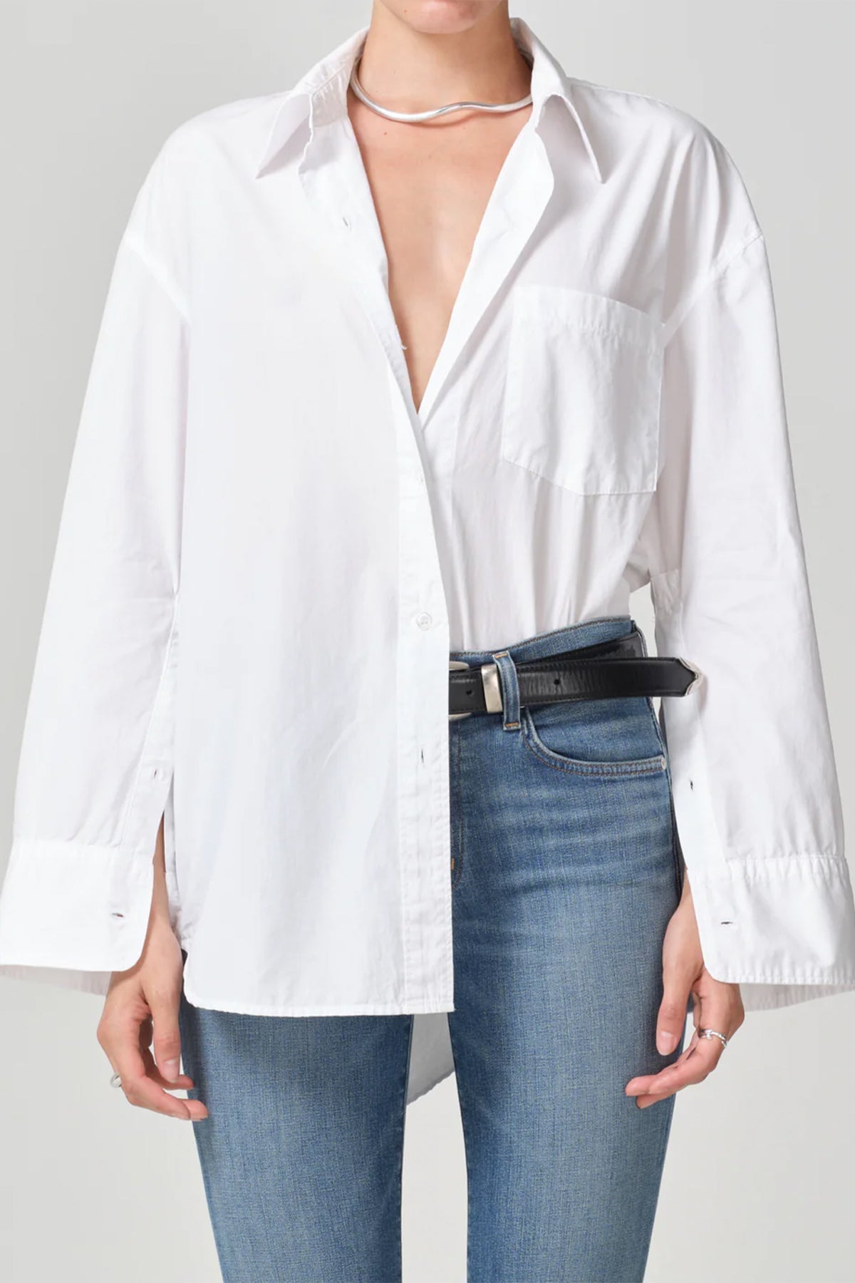 Cocoon Shirt in Optic Wite - shop-olivia.com