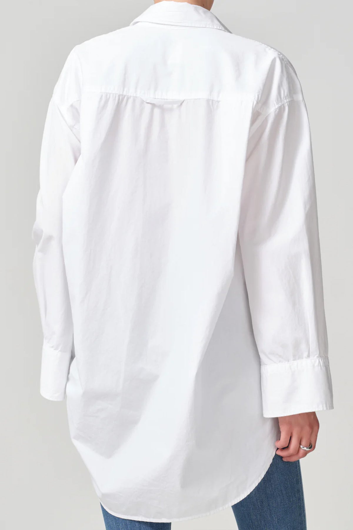 Cocoon Shirt in Optic Wite - shop-olivia.com