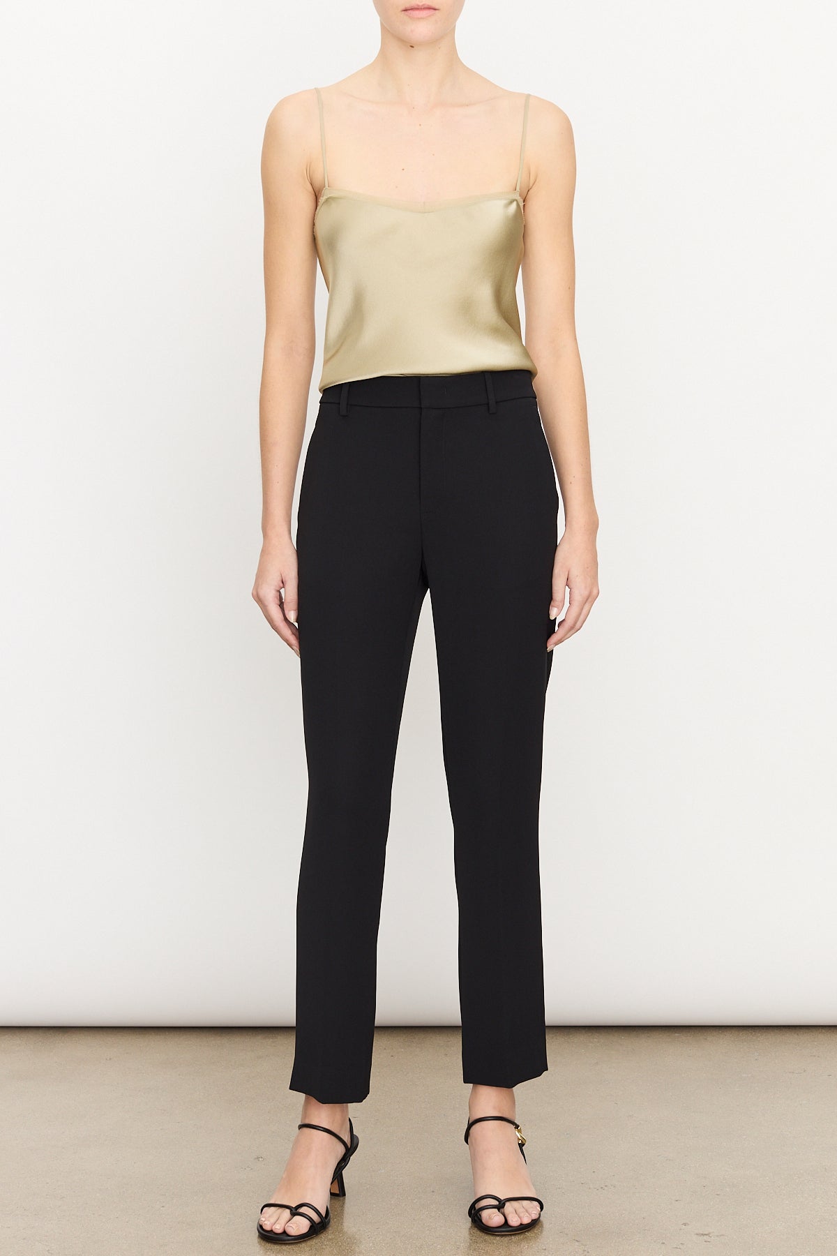 Crepe Tailored Straight Leg Pant in Black - shop-olivia.com