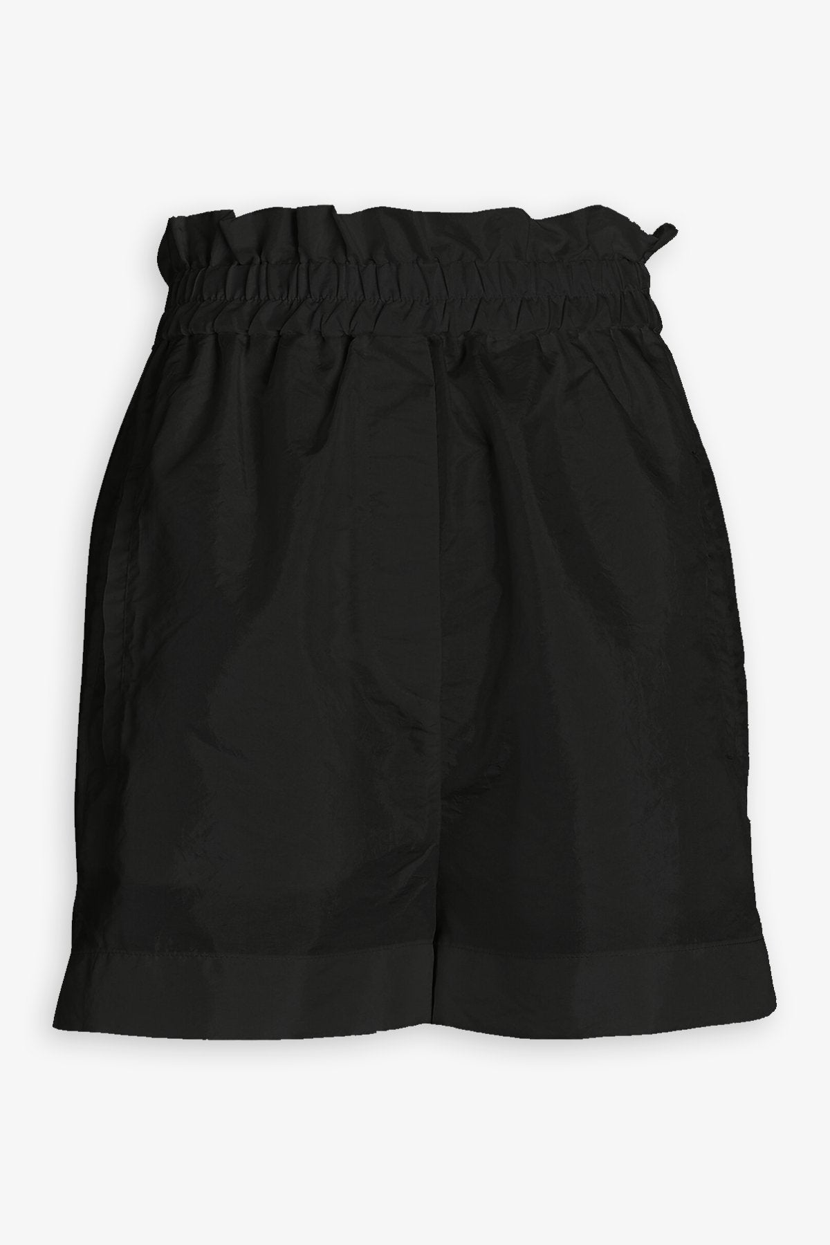 Crispy Nylon Easy Pull On Shorts in Black - shop-olivia.com