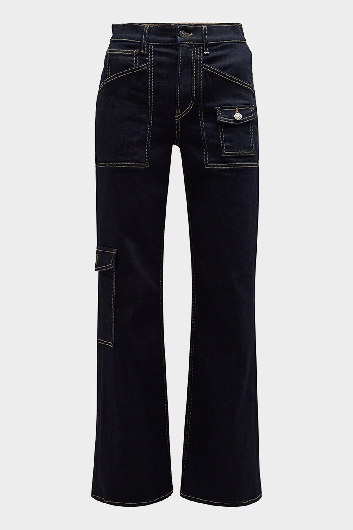 Crosbie Wide Leg Loafer Cargo Jean in Oxford - shop-olivia.com