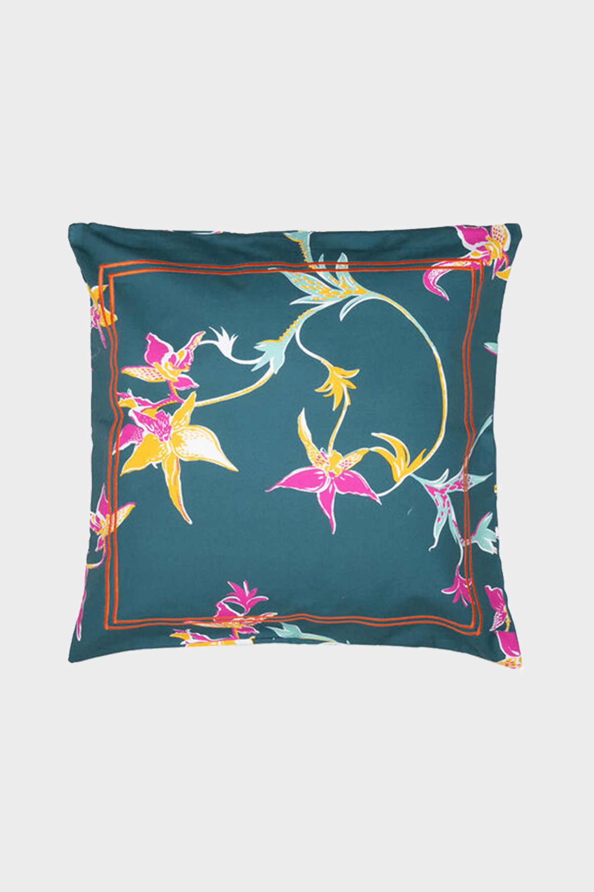 Cushion in Orchidee Petrolio - shop - olivia.com