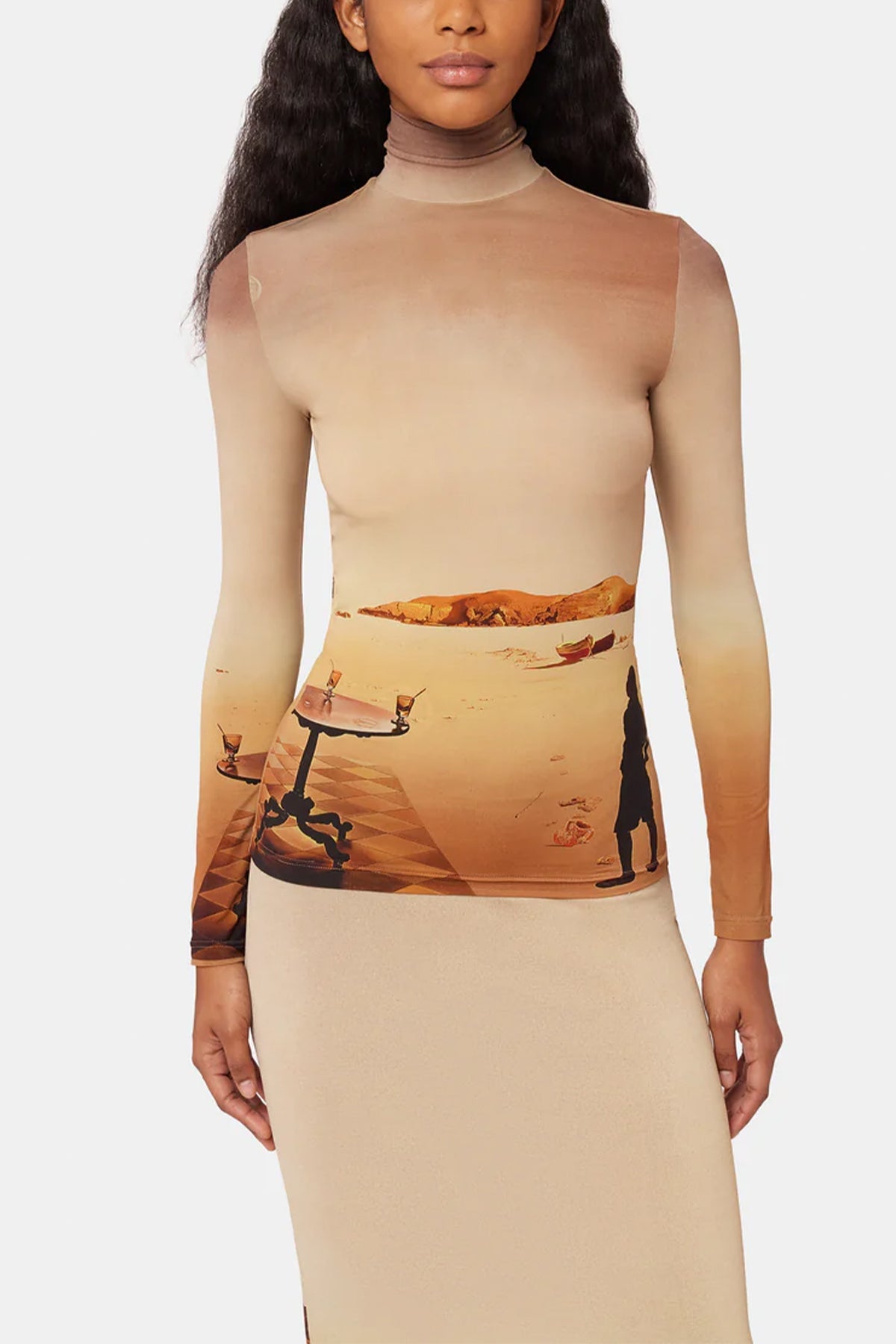 Dali's Sun-Table Turtleneck Top in La Table Solaire - shop-olivia.com