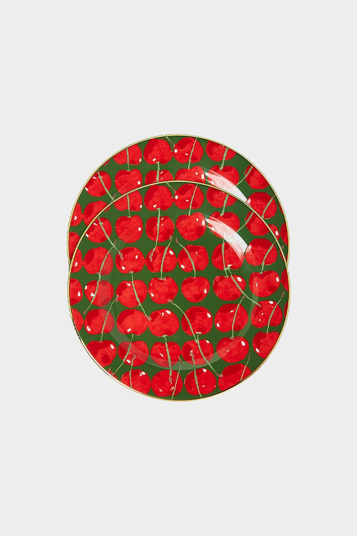 Dessert Plate Set of 2 in Cherries Avorio - shop-olivia.com