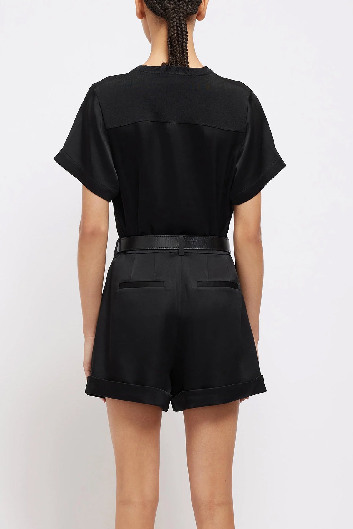 Devan Pleater Shorts in Black - shop-olivia.com