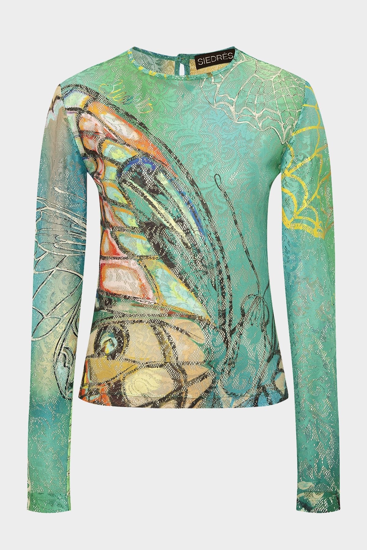 Siedres graphic-print Long-Sleeve Top - Green