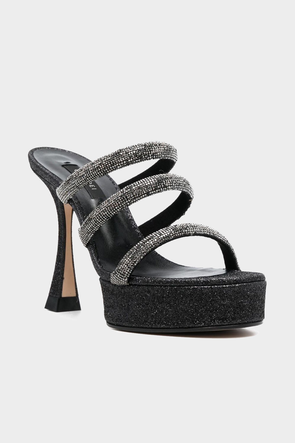 Donna Hollywood Platform Sandals in Black - shop-olivia.com