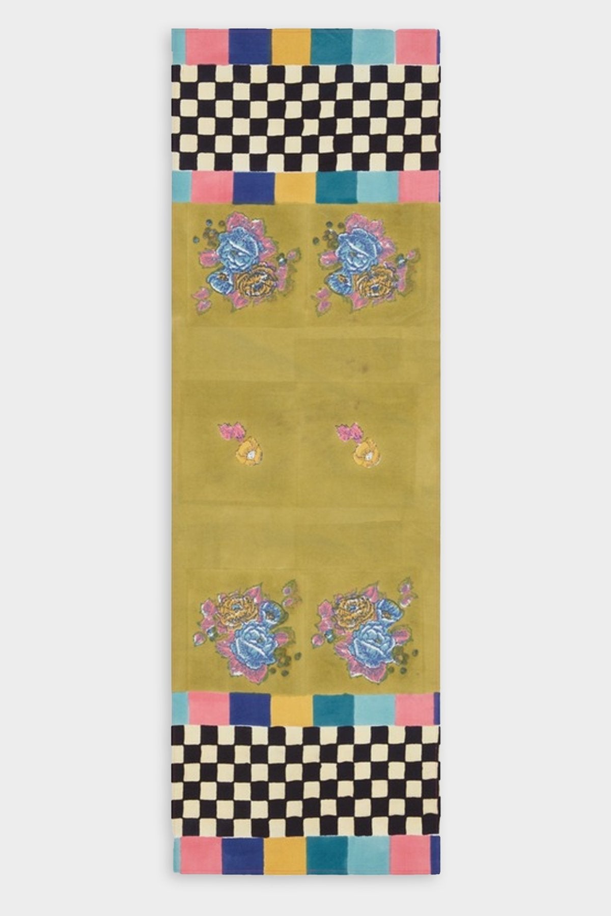 Double Mat Runner 50x150 Big Check in Olive Green - shop-olivia.com