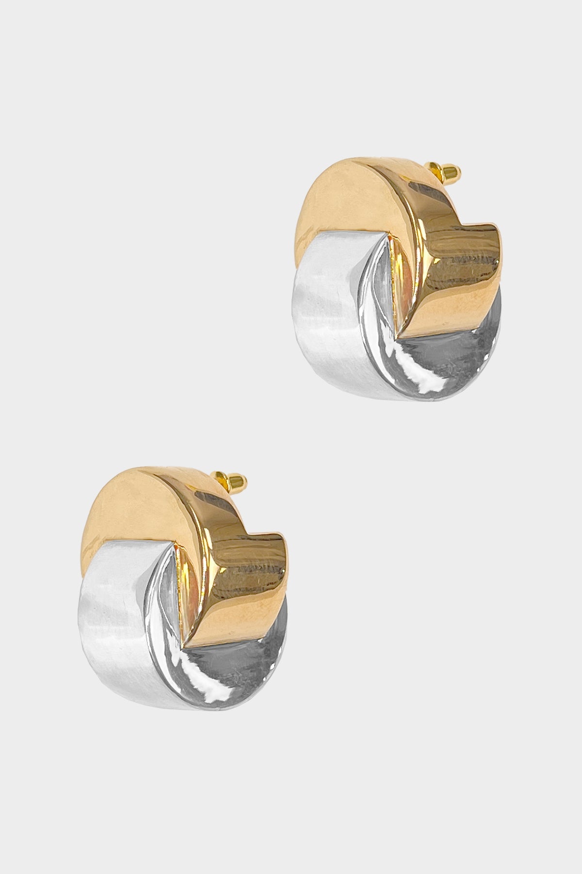 Double Swash Earrings in Bicolor - shop-olivia.com