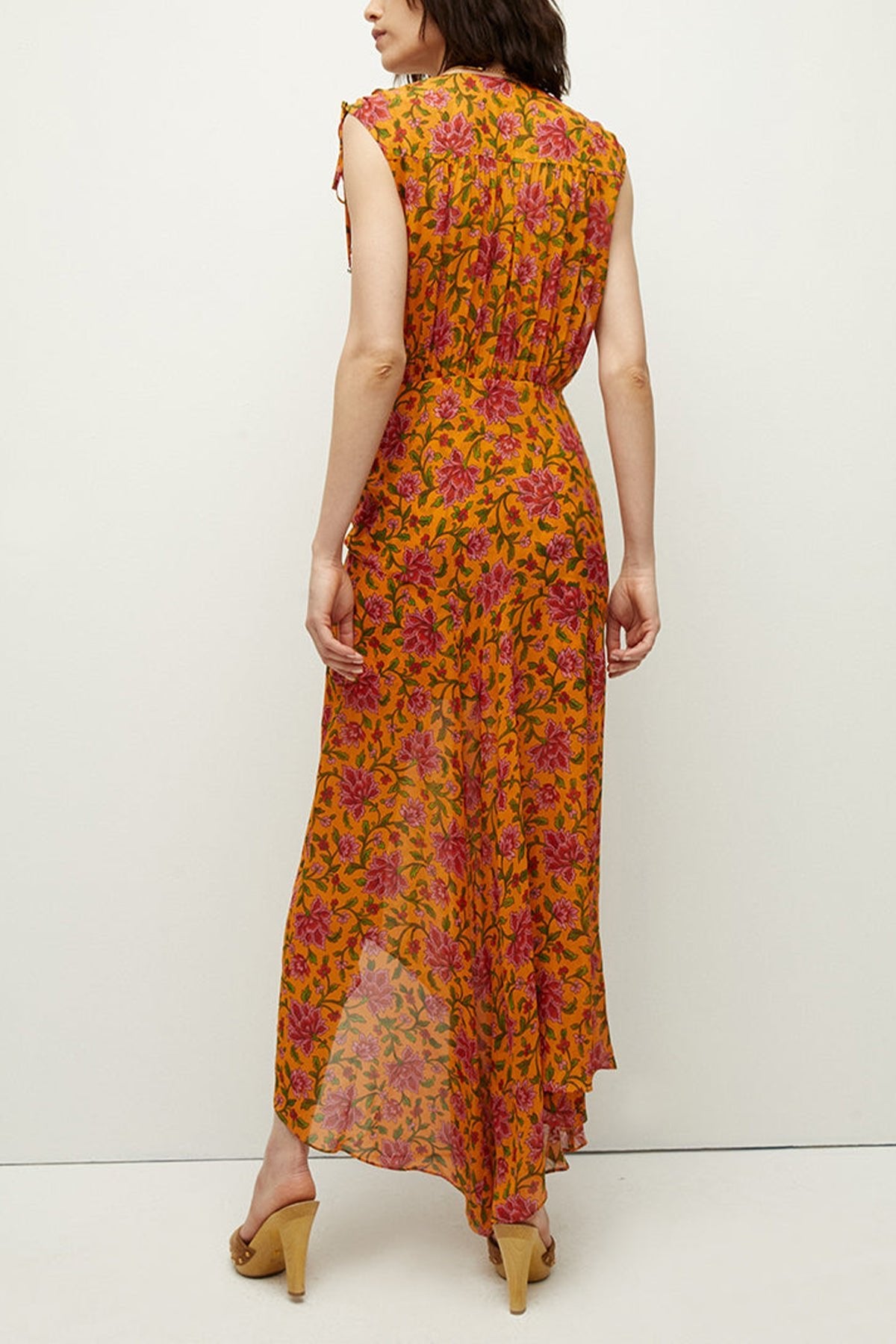 Dovima Silk Dress in Hot Orange Multi - shop-olivia.com