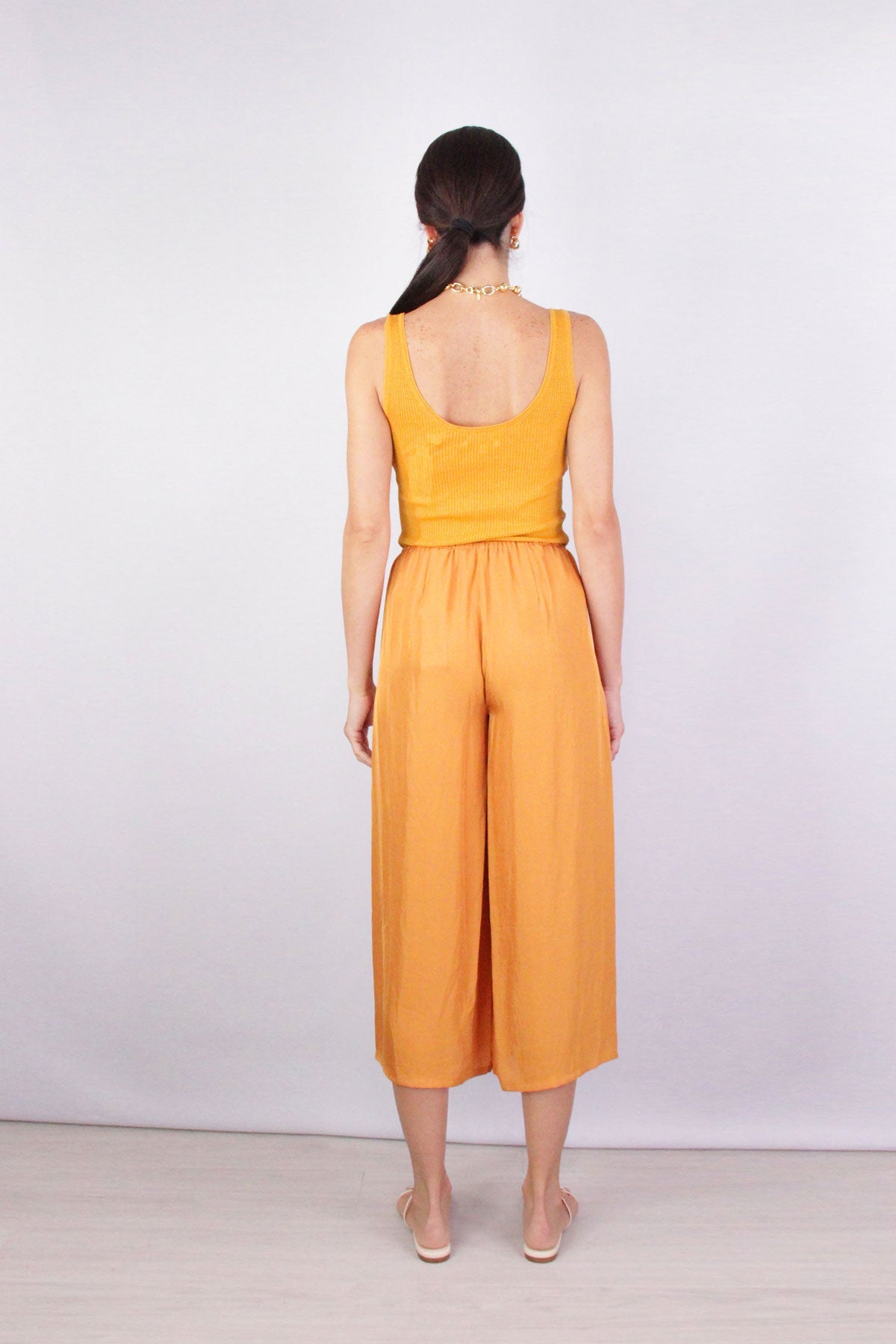 Drapey Pull On Culotte in Dark Ginger - shop-olivia.com