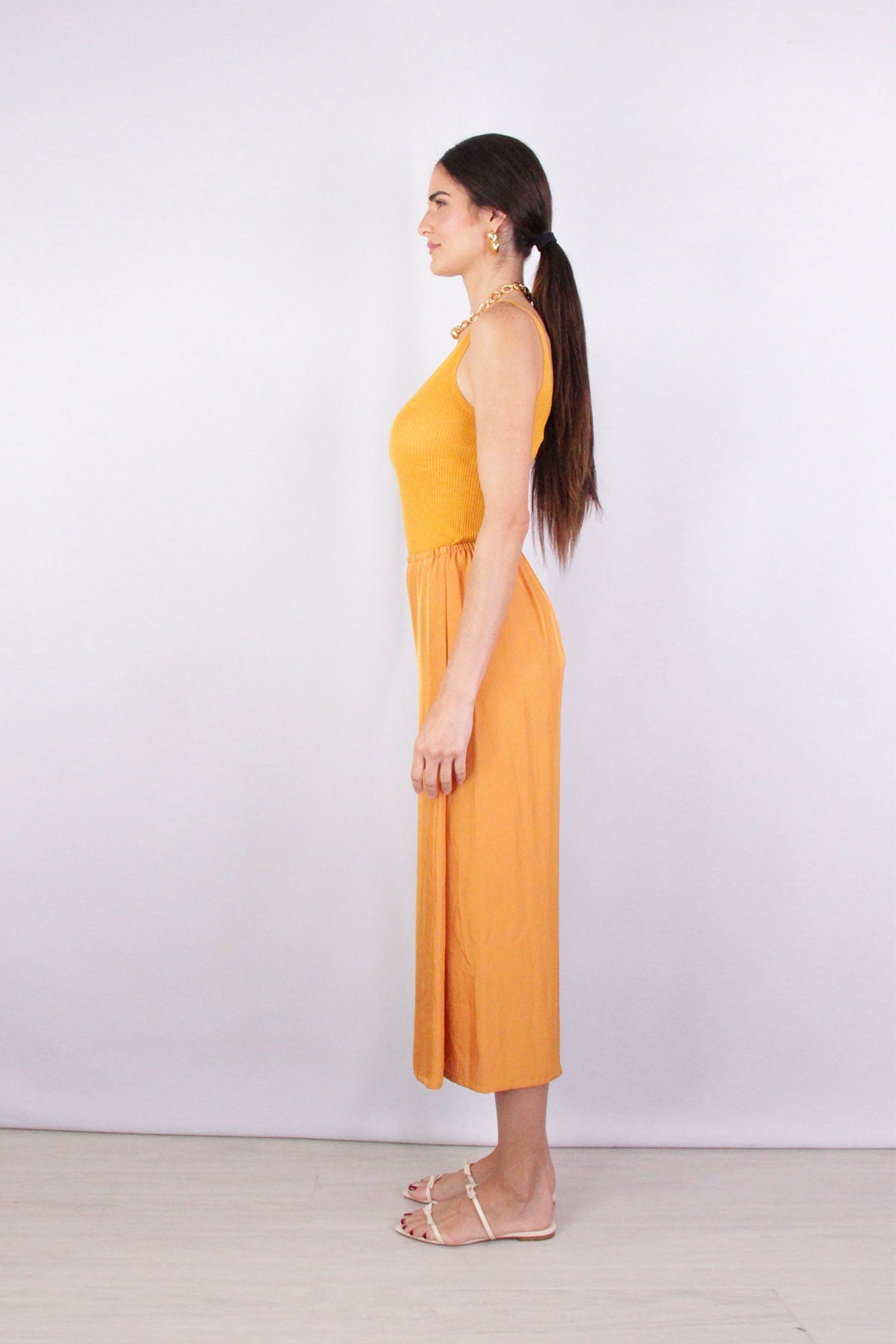 Drapey Pull On Culotte in Dark Ginger - shop-olivia.com