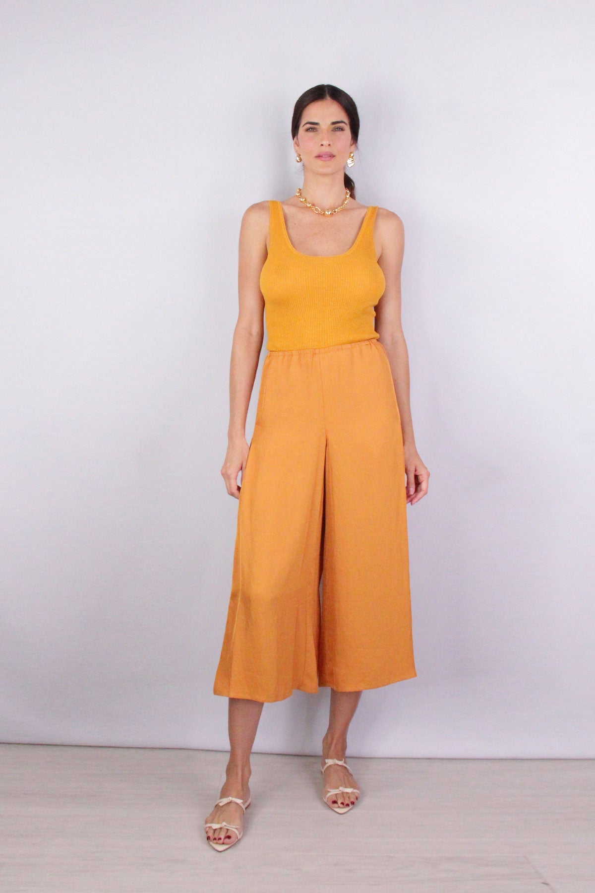 Drapey Pull On Culotte in Dark Ginger - shop-olivia.com