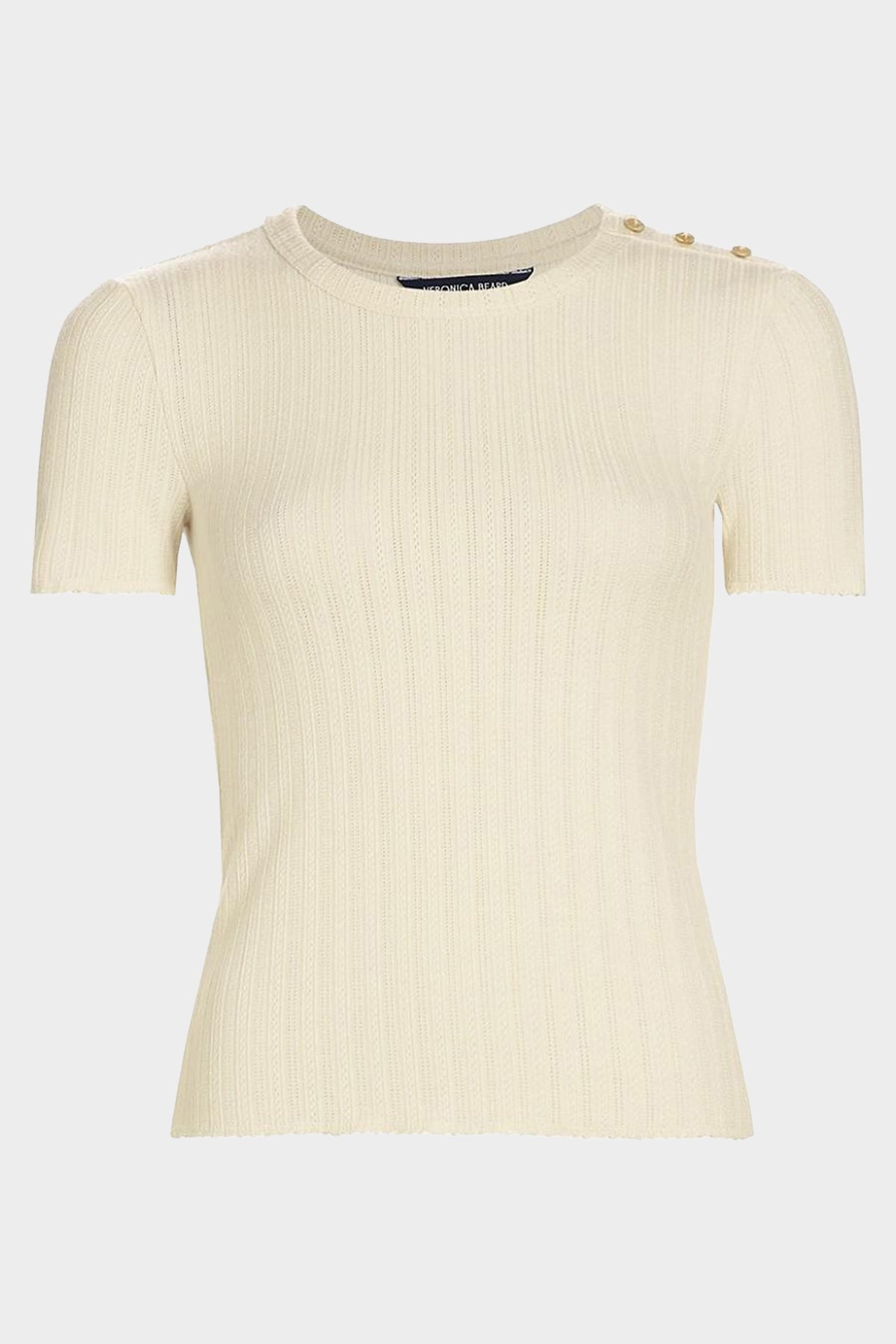 Draya Knit Tee in Ivory - shop-olivia.com