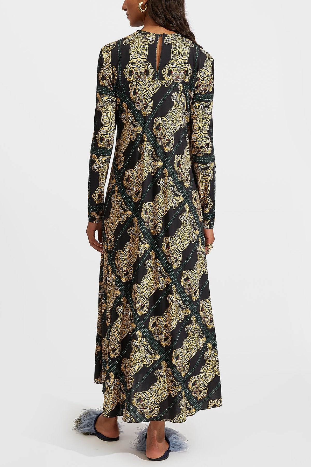 Drifter Dress in Tiger Tiles Black - shop-olivia.com