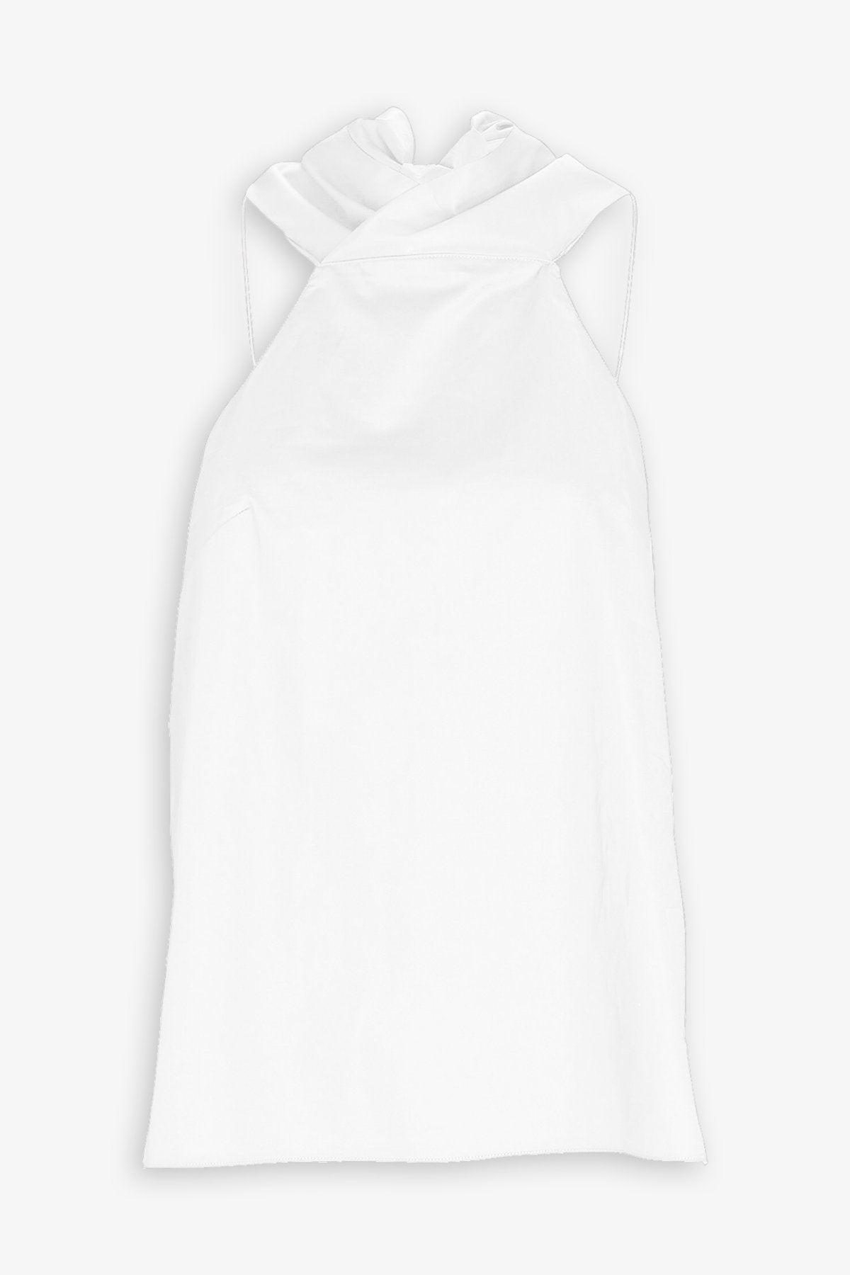 Eco Poplin Halter Top in White - shop-olivia.com