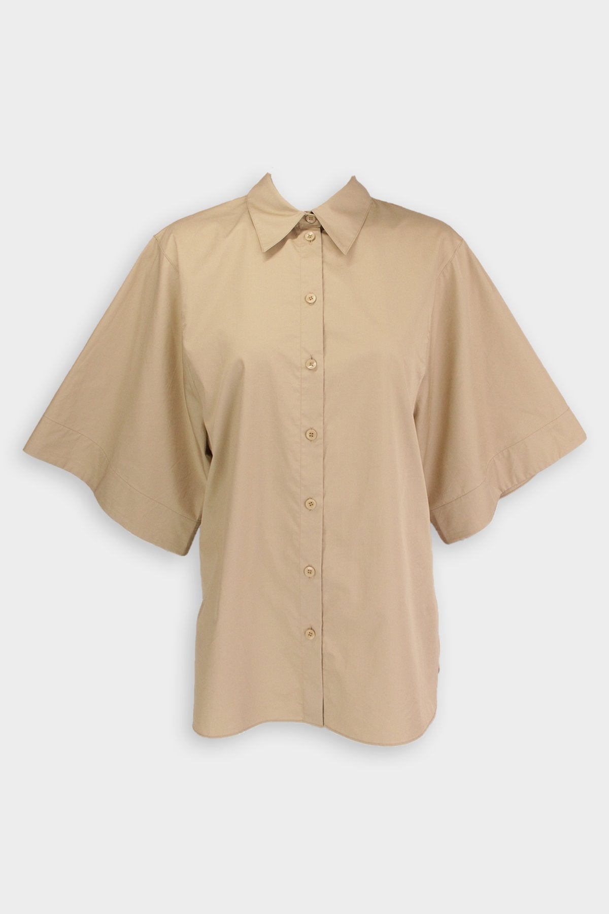 Eco Poplin Rolled Sleeve Shirt in Clay - shop-olivia.com