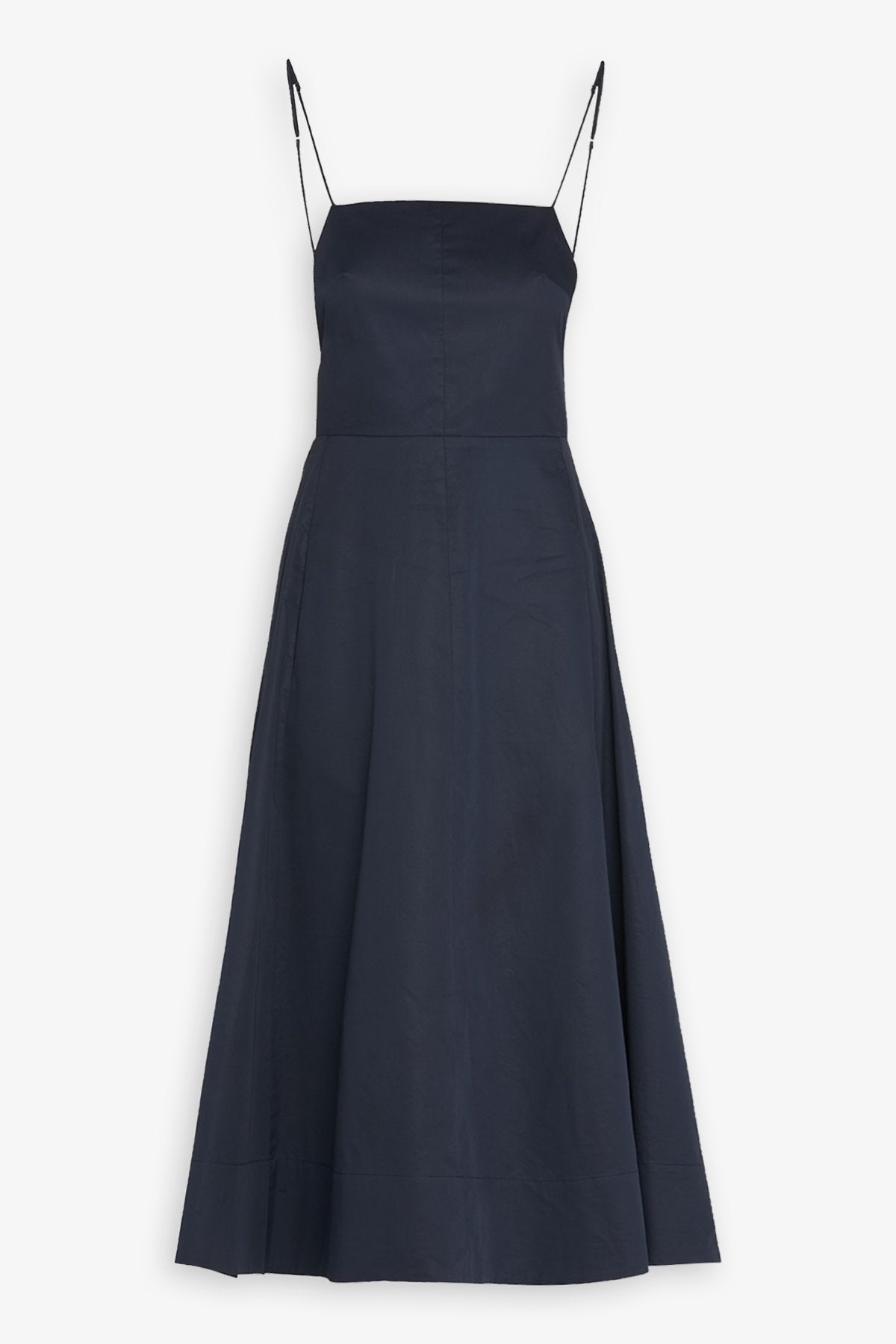 Eco Poplin Strappy Dress in Dark Navy - shop-olivia.com