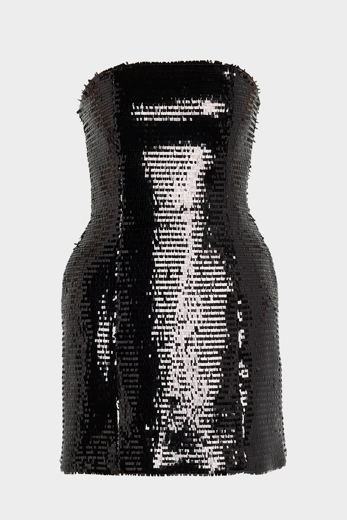 Elsie Strapless Sequin Mini Dress in Black - shop-olivia.com