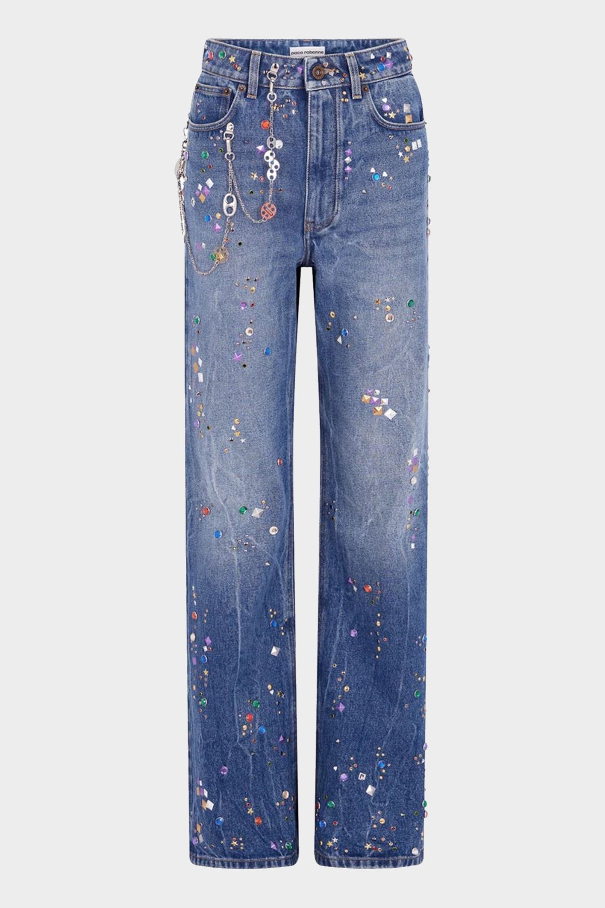 Embellished Denim Jean in Denim Stone - shop-olivia.com