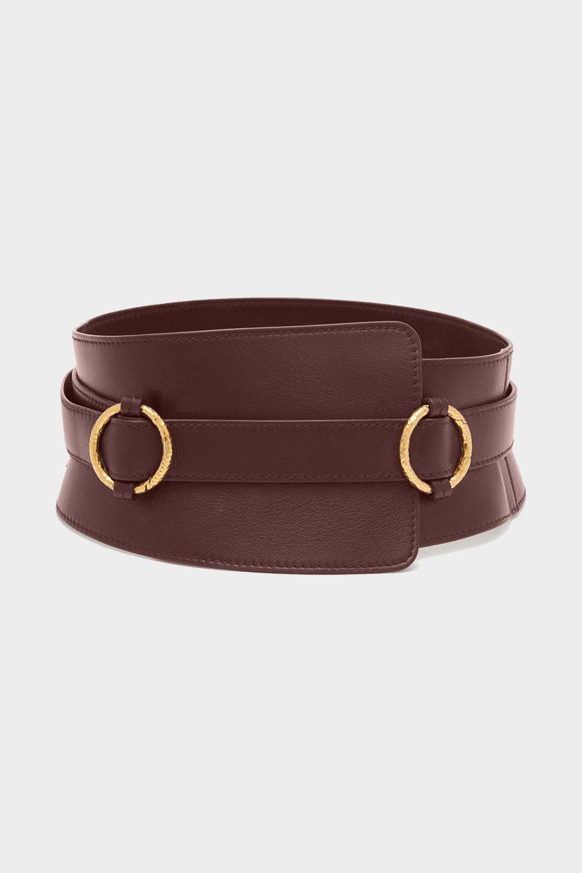 Esme Wide Belt in Oxblood - shop-olivia.com
