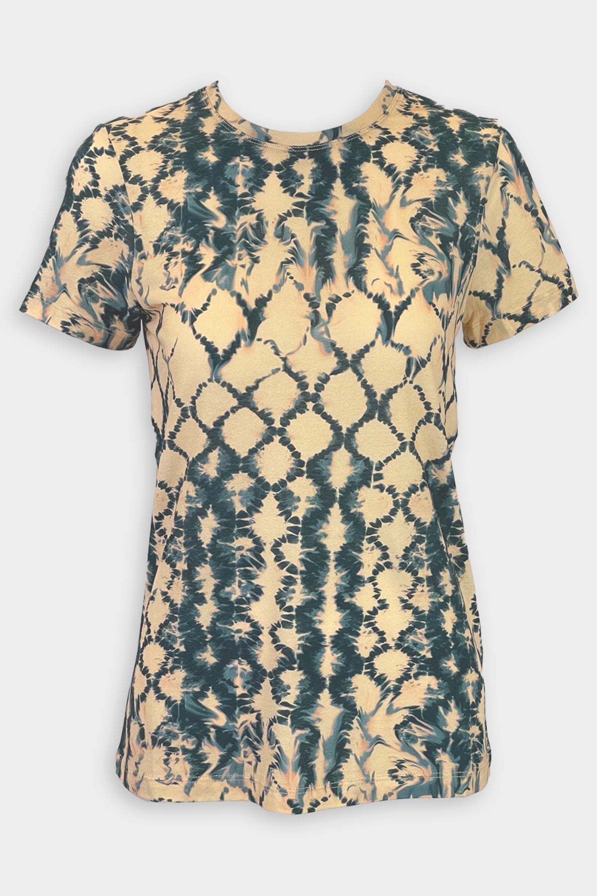 Estelle Printed Cotton Crewneck T-Shirt in Fossil - shop-olivia.com