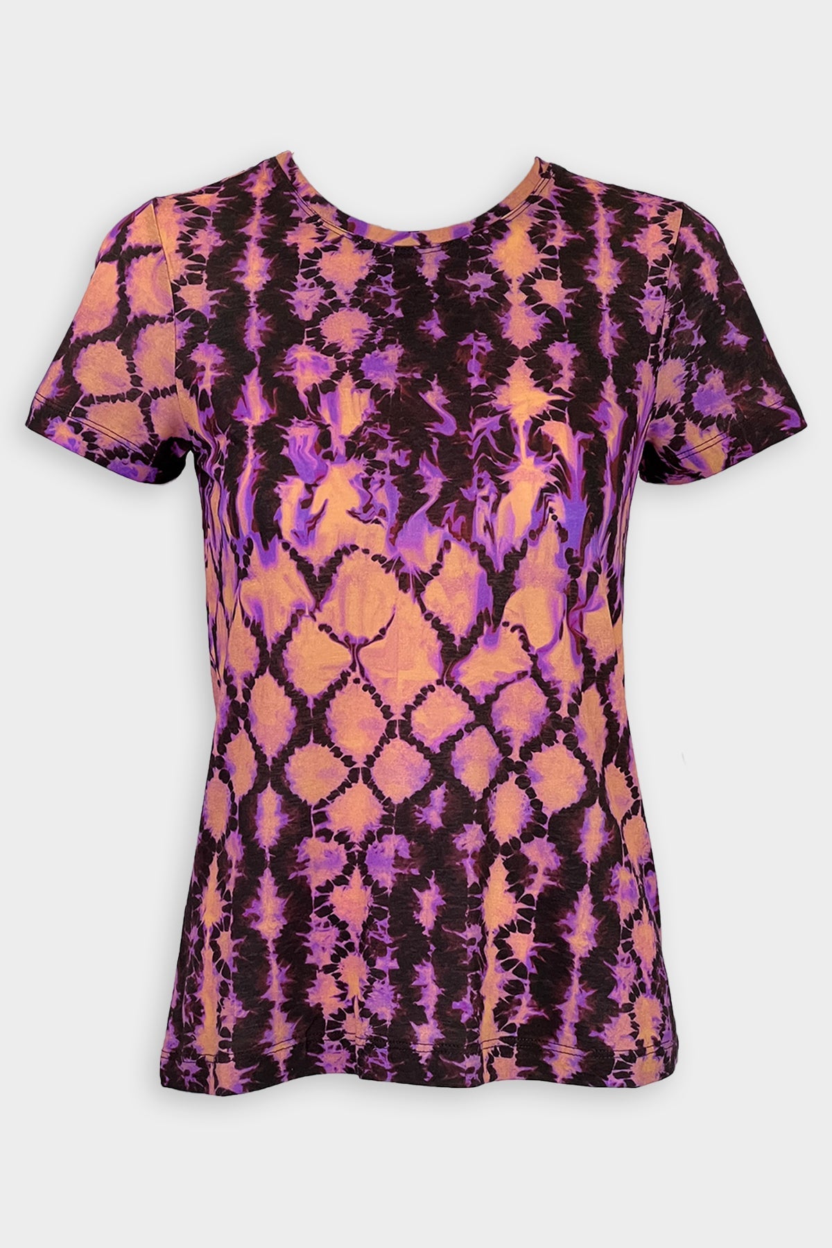 Estelle Printed Cotton Crewneck T-Shirt in Wisteria - shop-olivia.com