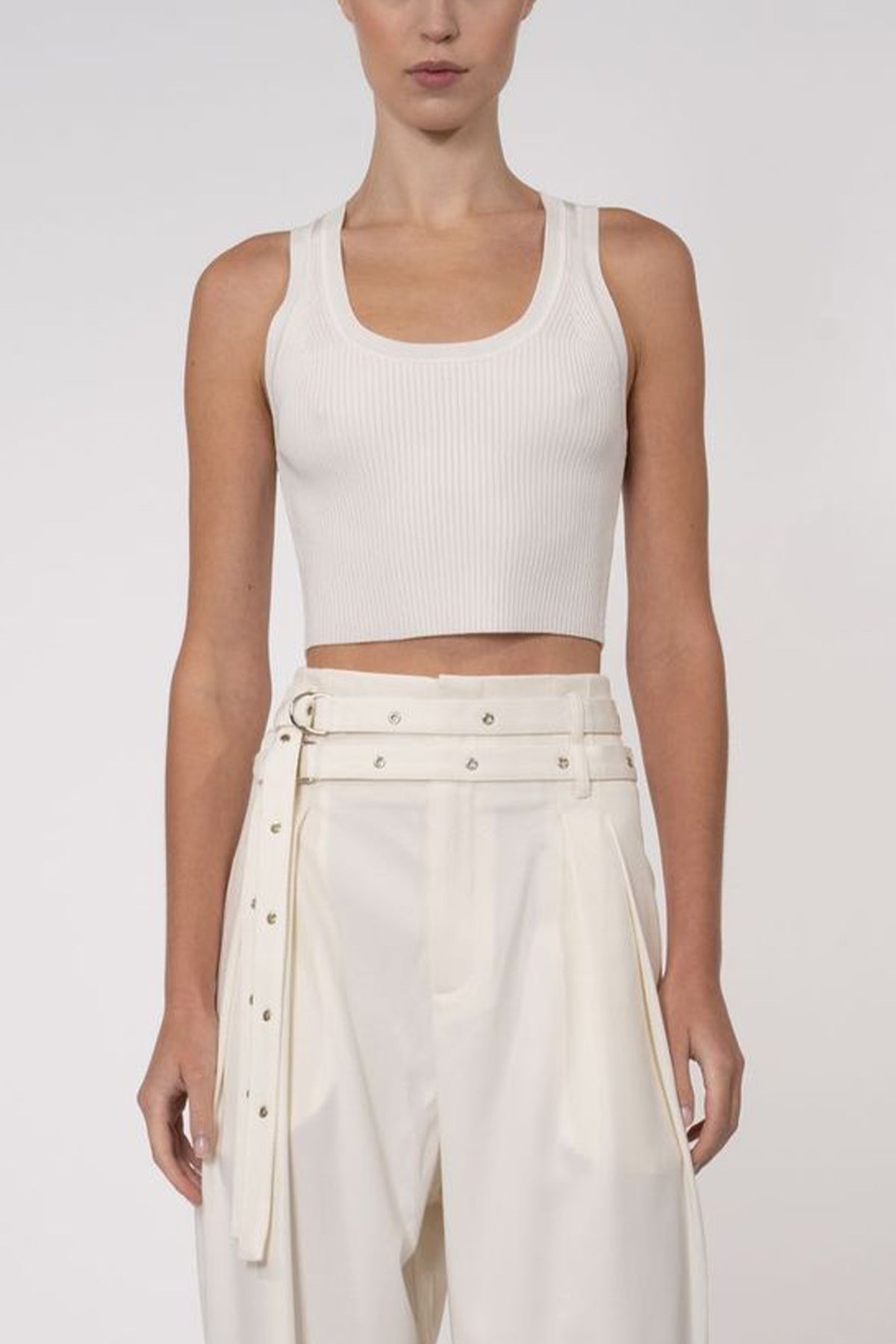 Eve Crop Top in White - shop-olivia.com