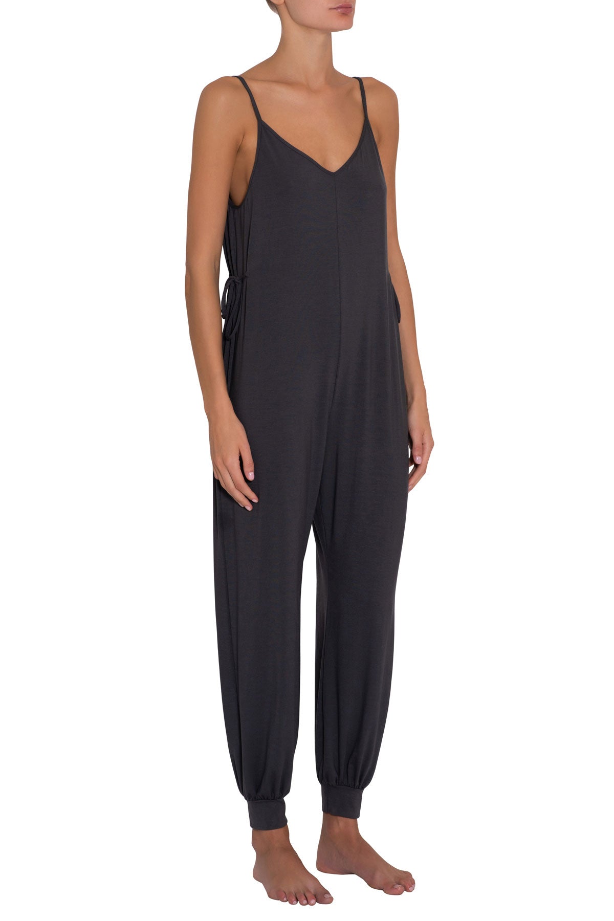 Finley Knotted Jumpsuit Ebony - shop-olivia.com