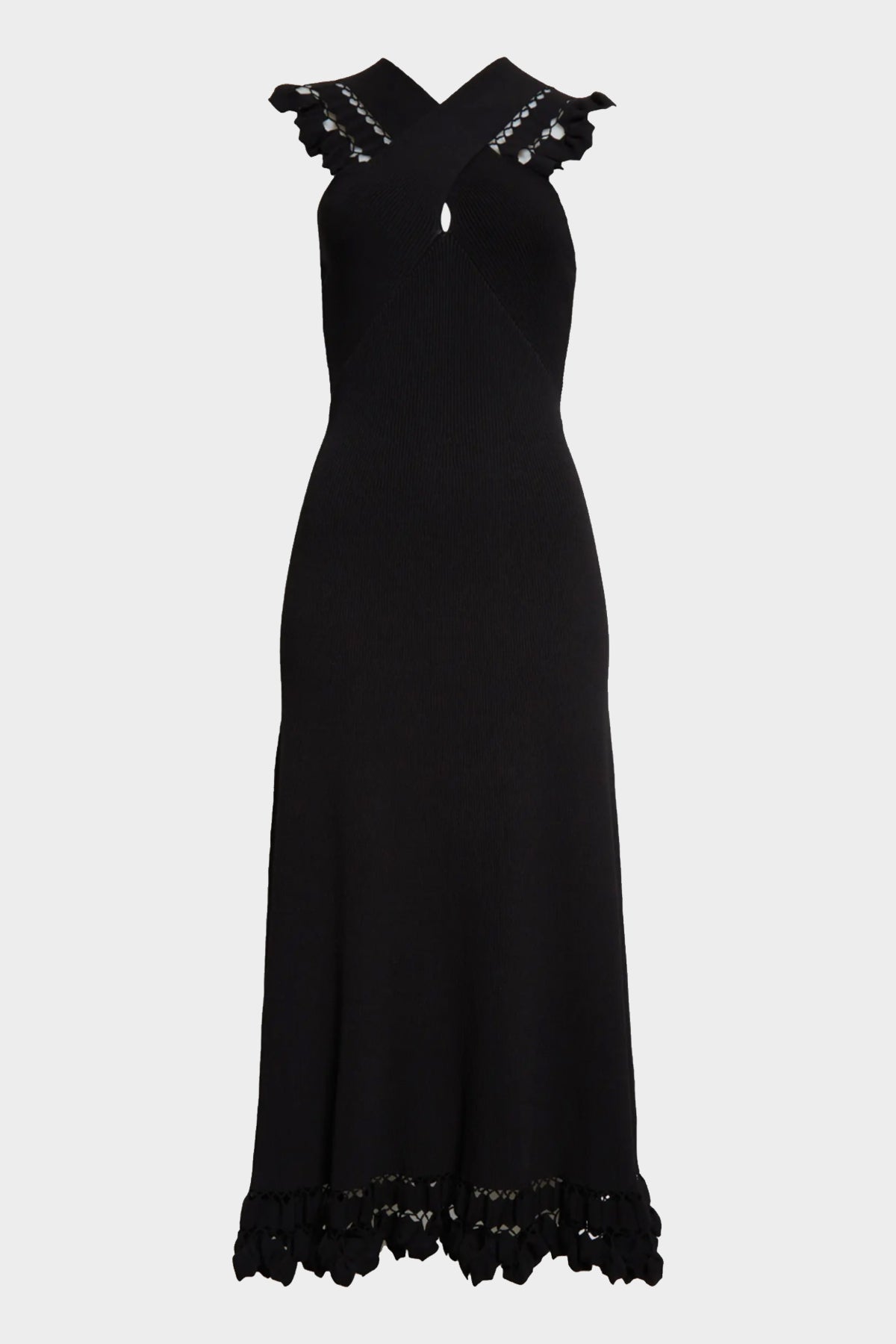 Fiora Midi Dress in Noir - shop-olivia.com