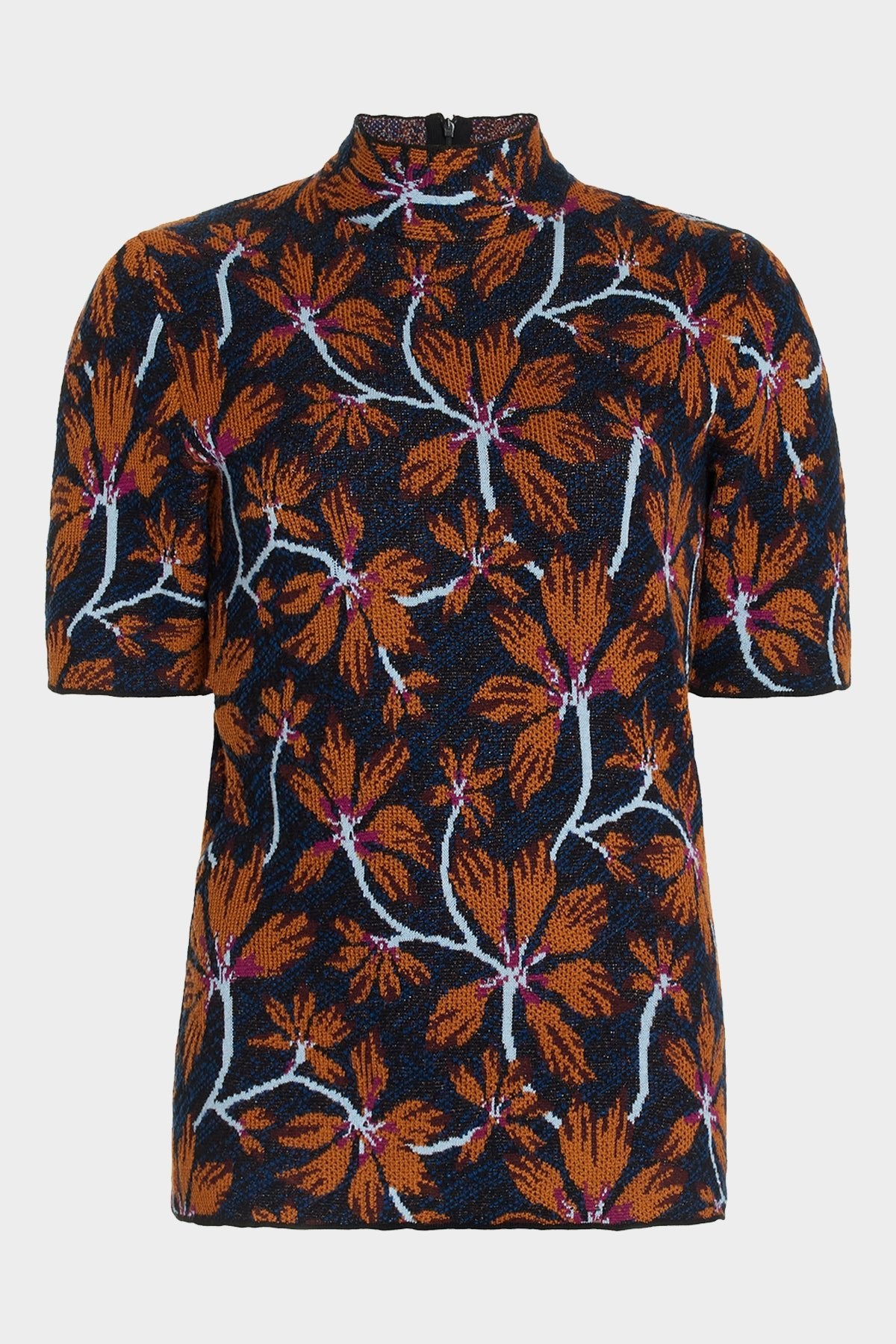 Flora Jacquard Top in Bellflower - shop-olivia.com