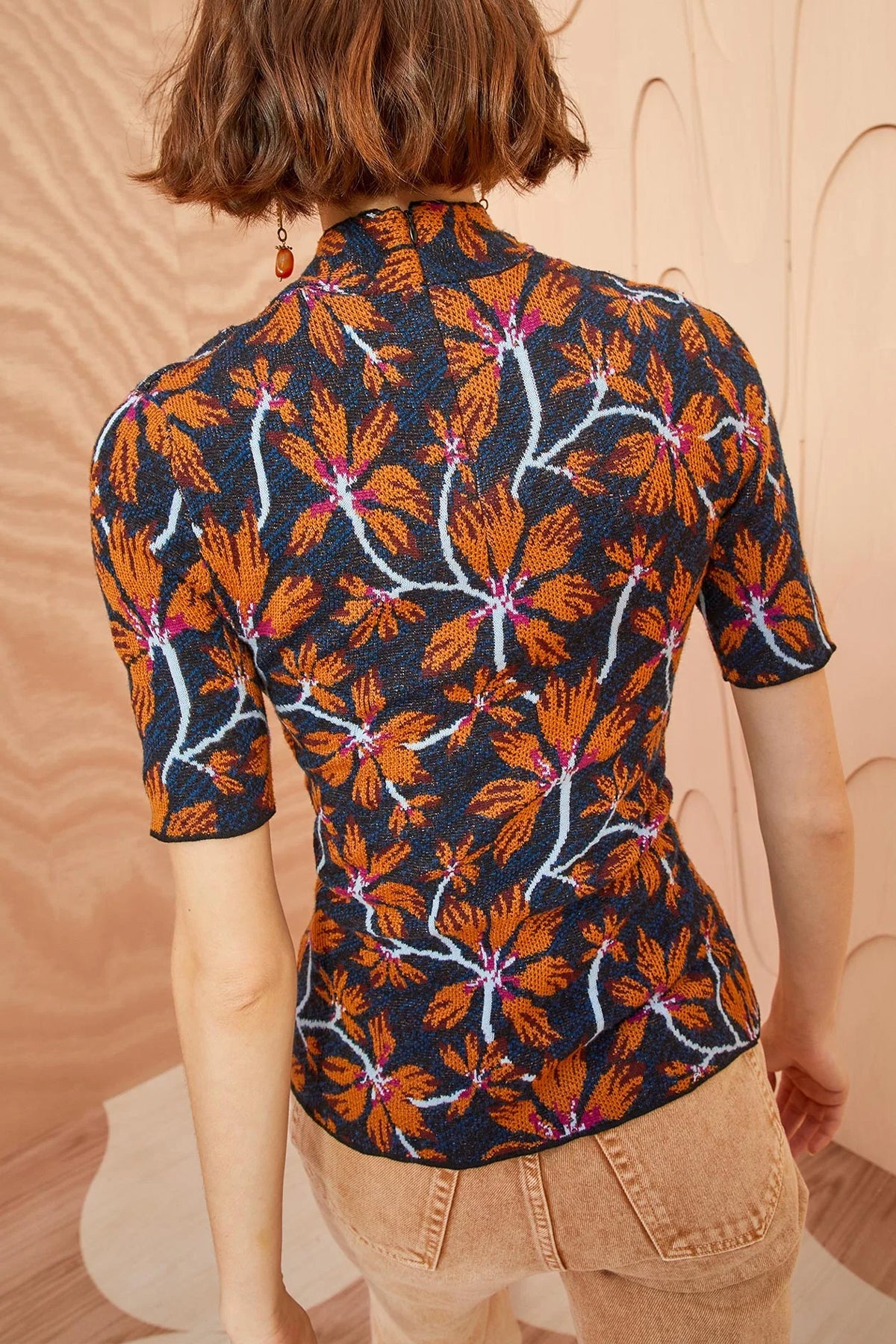 Flora Jacquard Top in Bellflower - shop-olivia.com