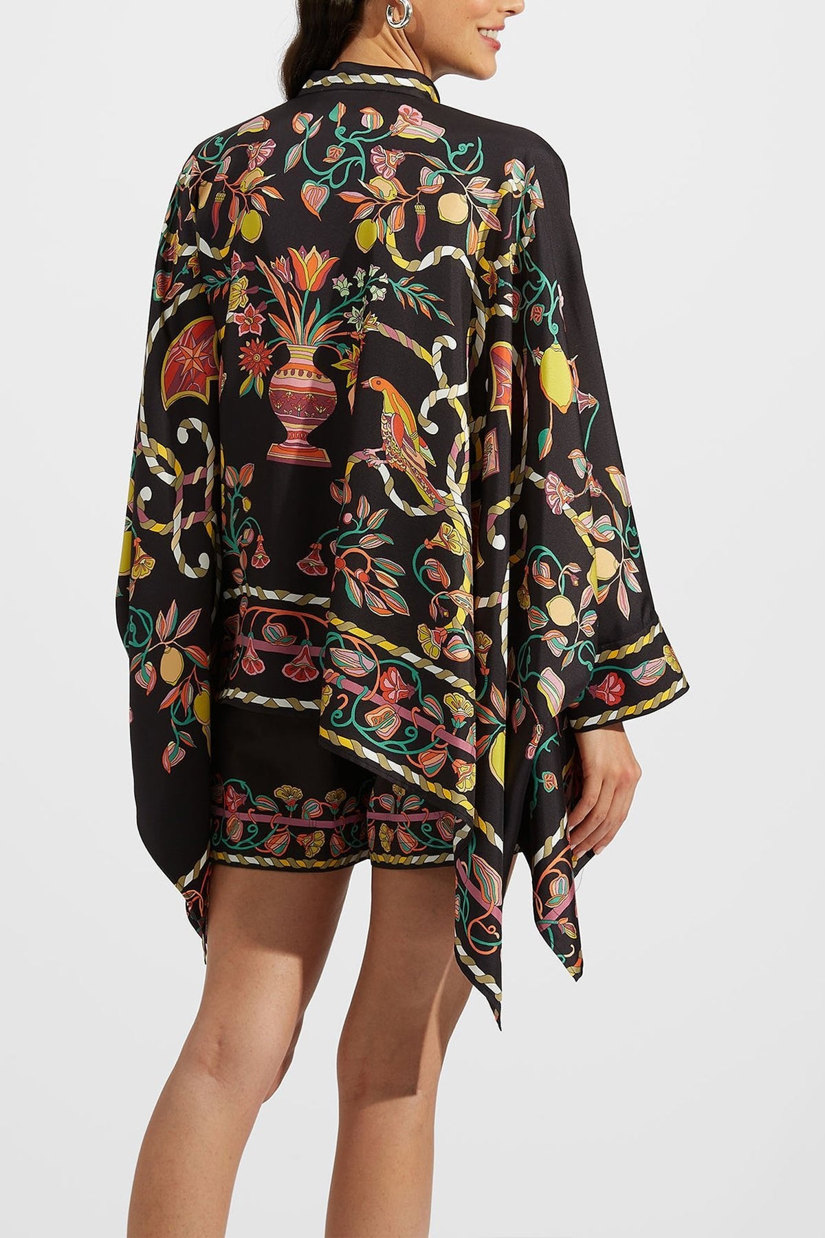 Foulard Shirt (Placed) in Borboni Placed Nero - shop-olivia.com