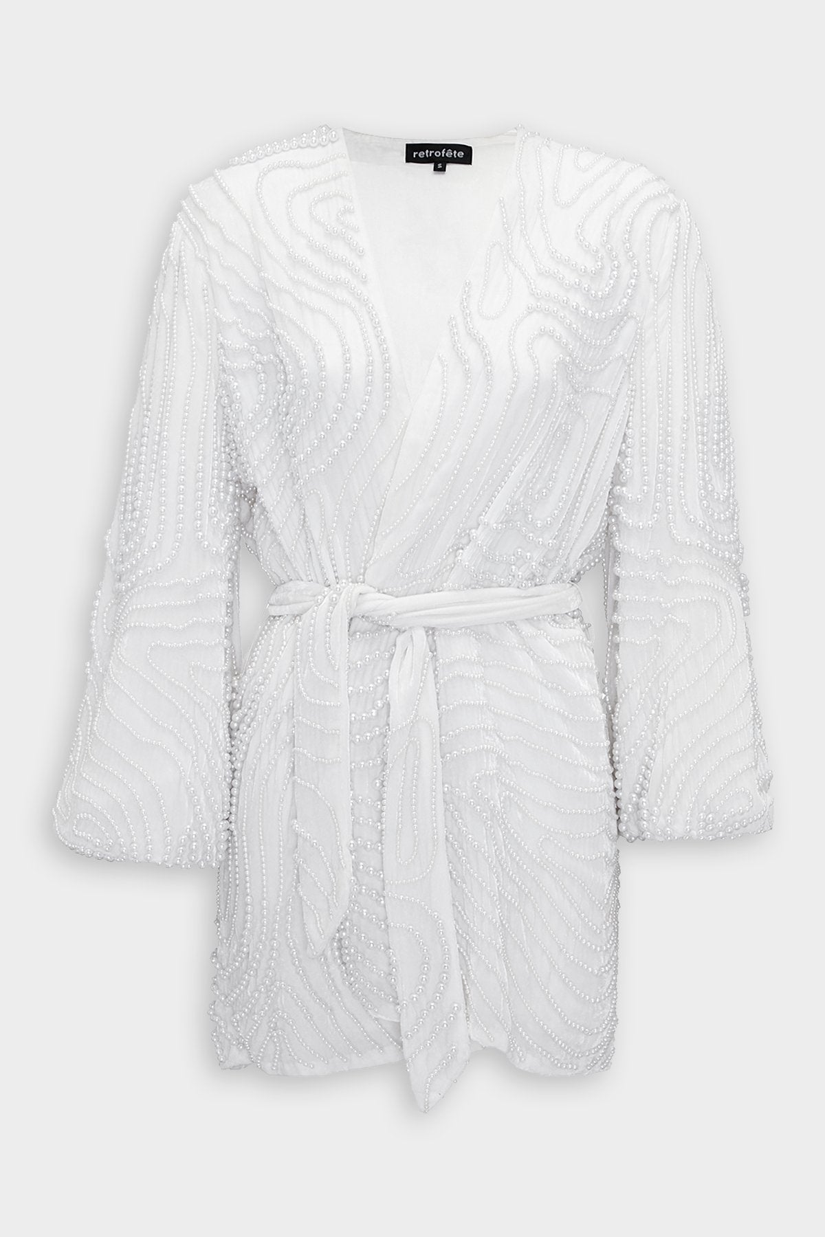 Gabrielle Robe in White Pearl - shop-olivia.com