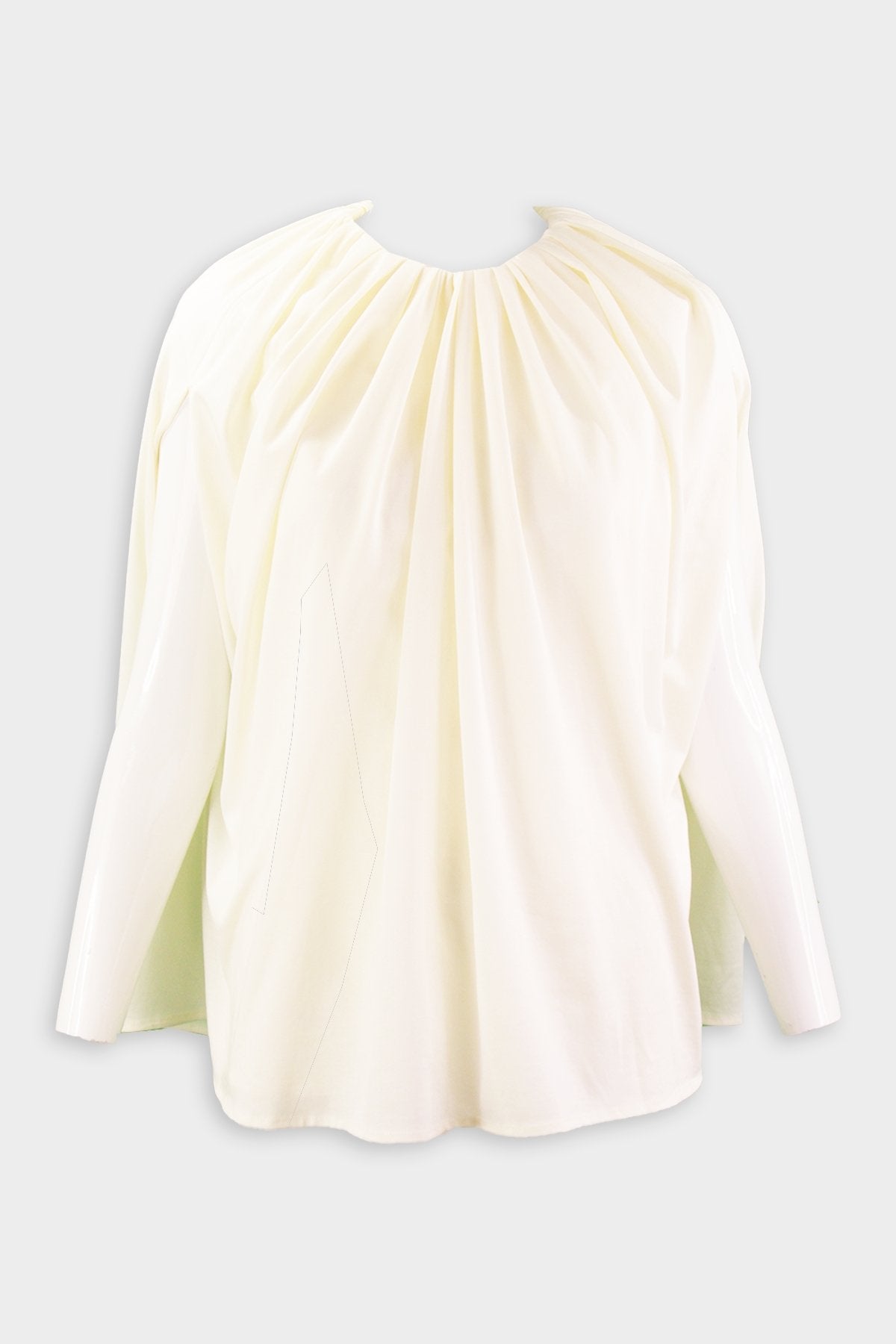 Gathered Neck Cape Blouse in Cream - shop-olivia.com