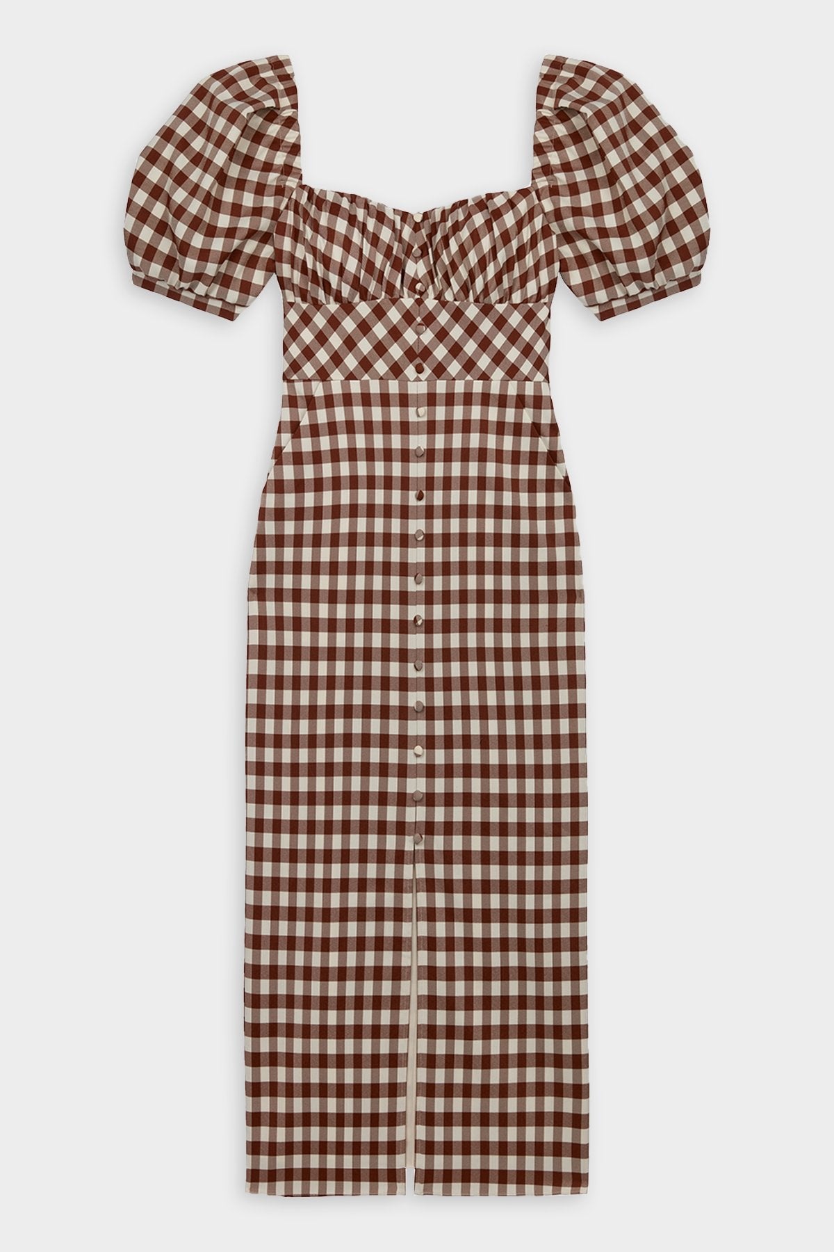 brown check midi dress Brown Check Midi Dress Short Sleeve Shirt Detailed